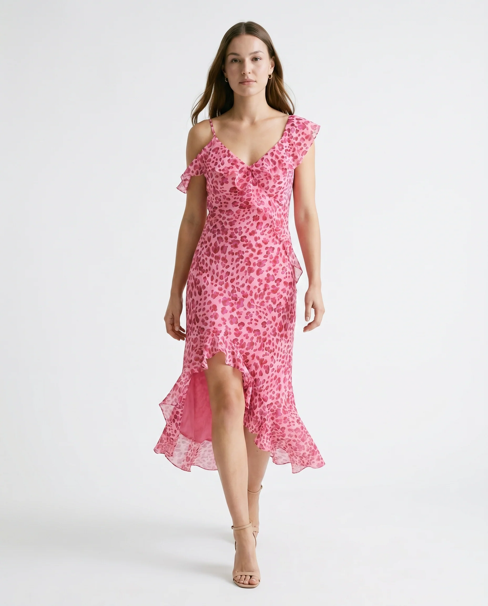 Animal Asymmetrical Ruffled Maxi Dress LOVE POTION - Image 2