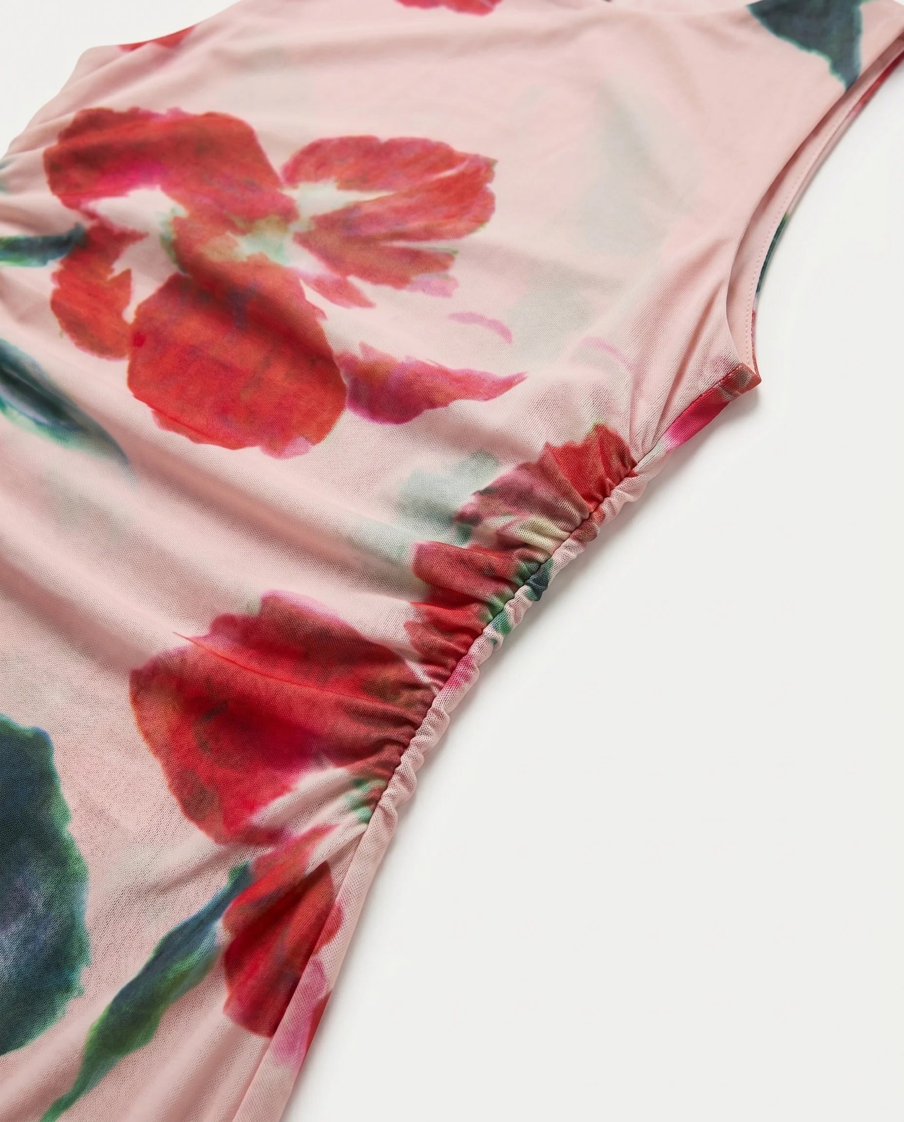 Arabella Mesh Midi Dress Red Floral - Image 10