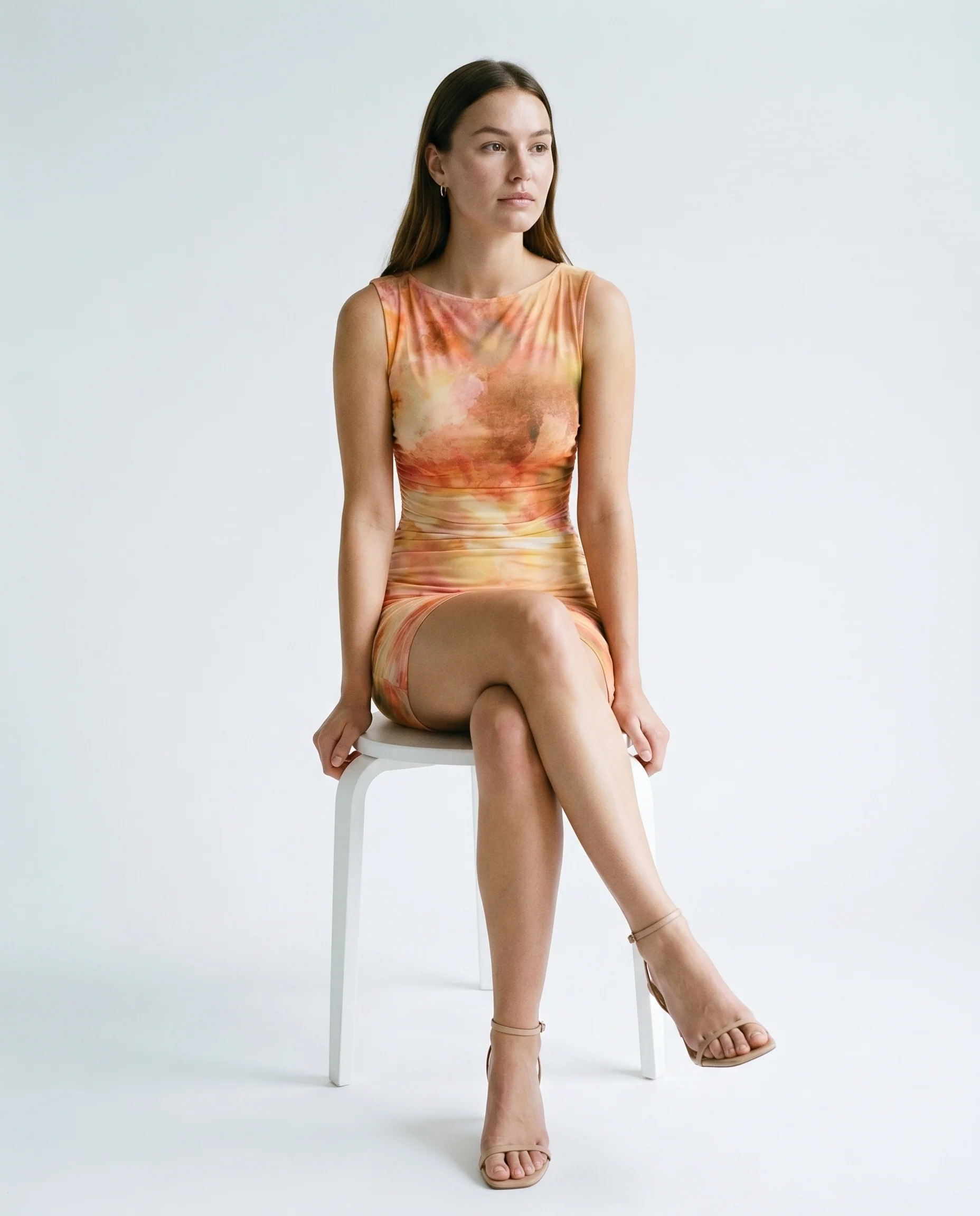Aria Mesh Mini Dress Watercolour Floral - Image 2