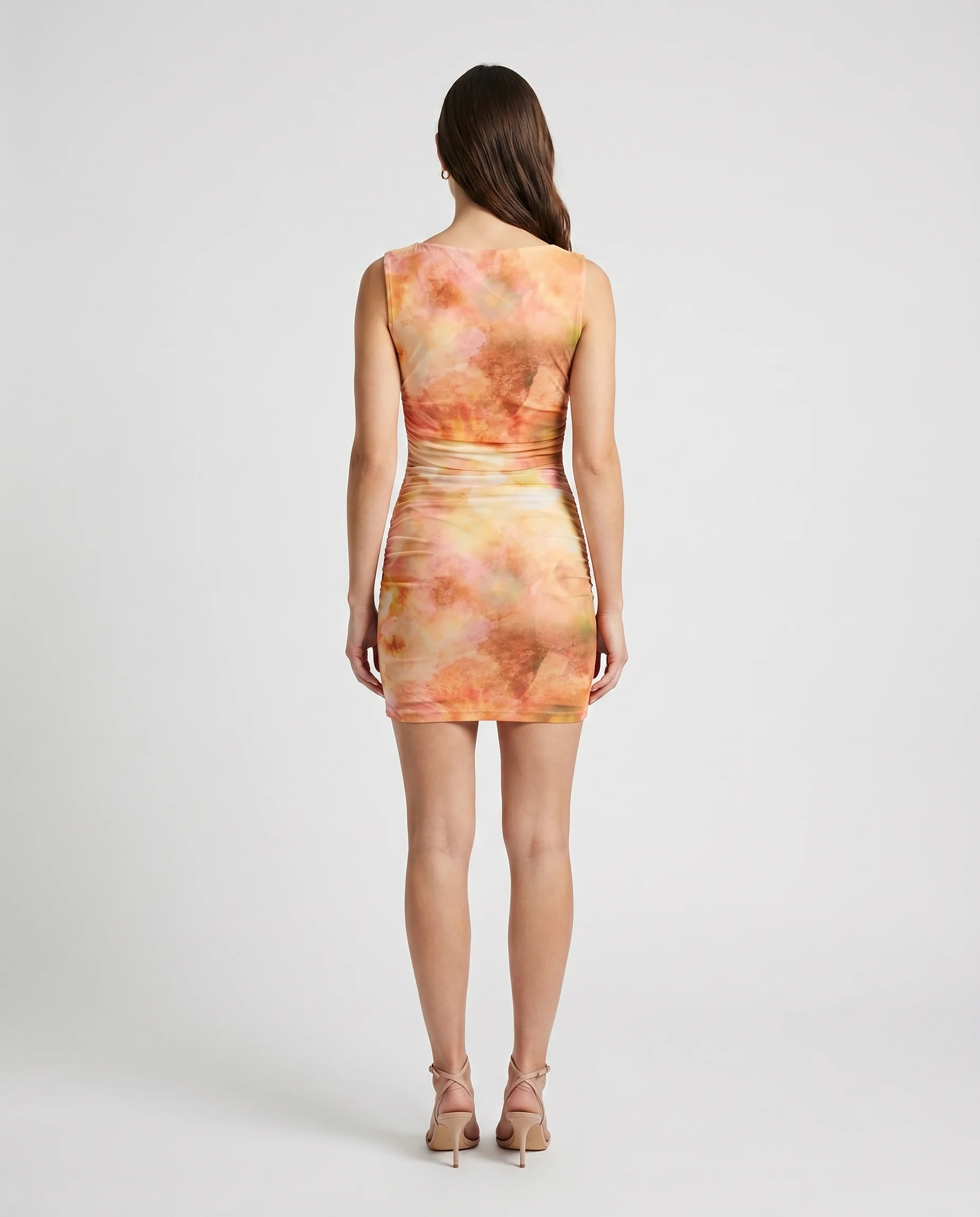 Aria Mesh Mini Dress Watercolour Floral - Image 7