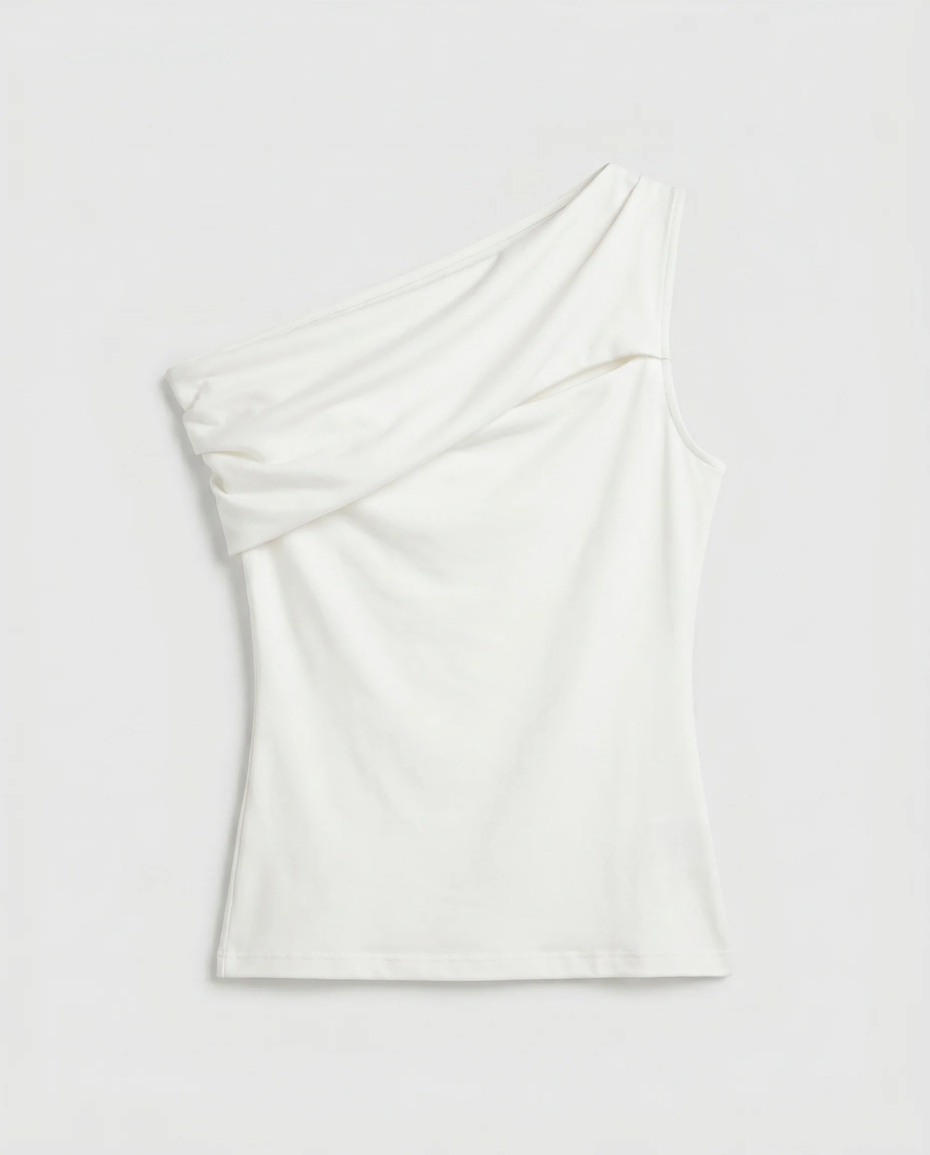Asymmetrical One-Shoulder Top White - Image 7