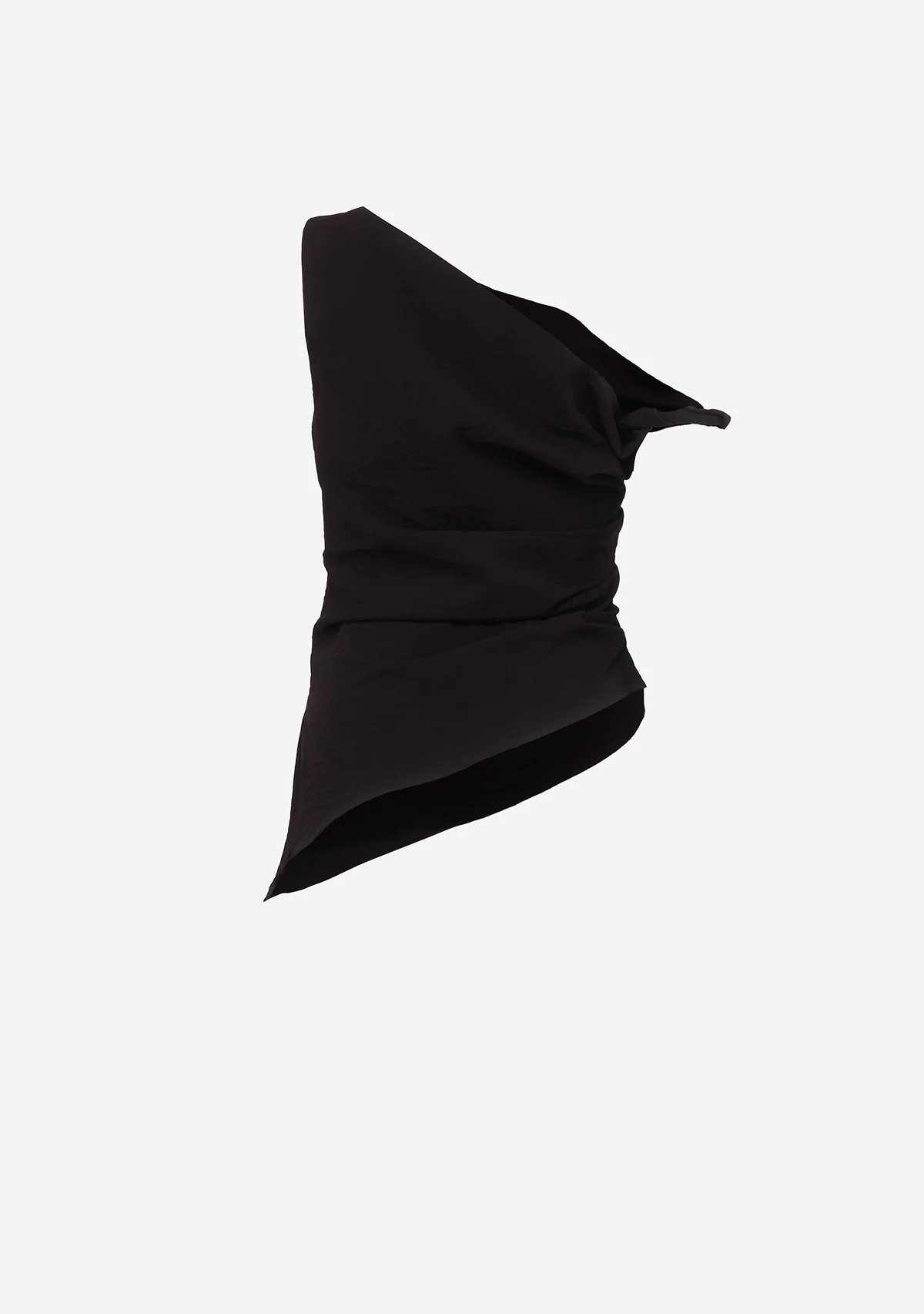 Asymmetrical Shoulder Tunic Top Black - Image 4