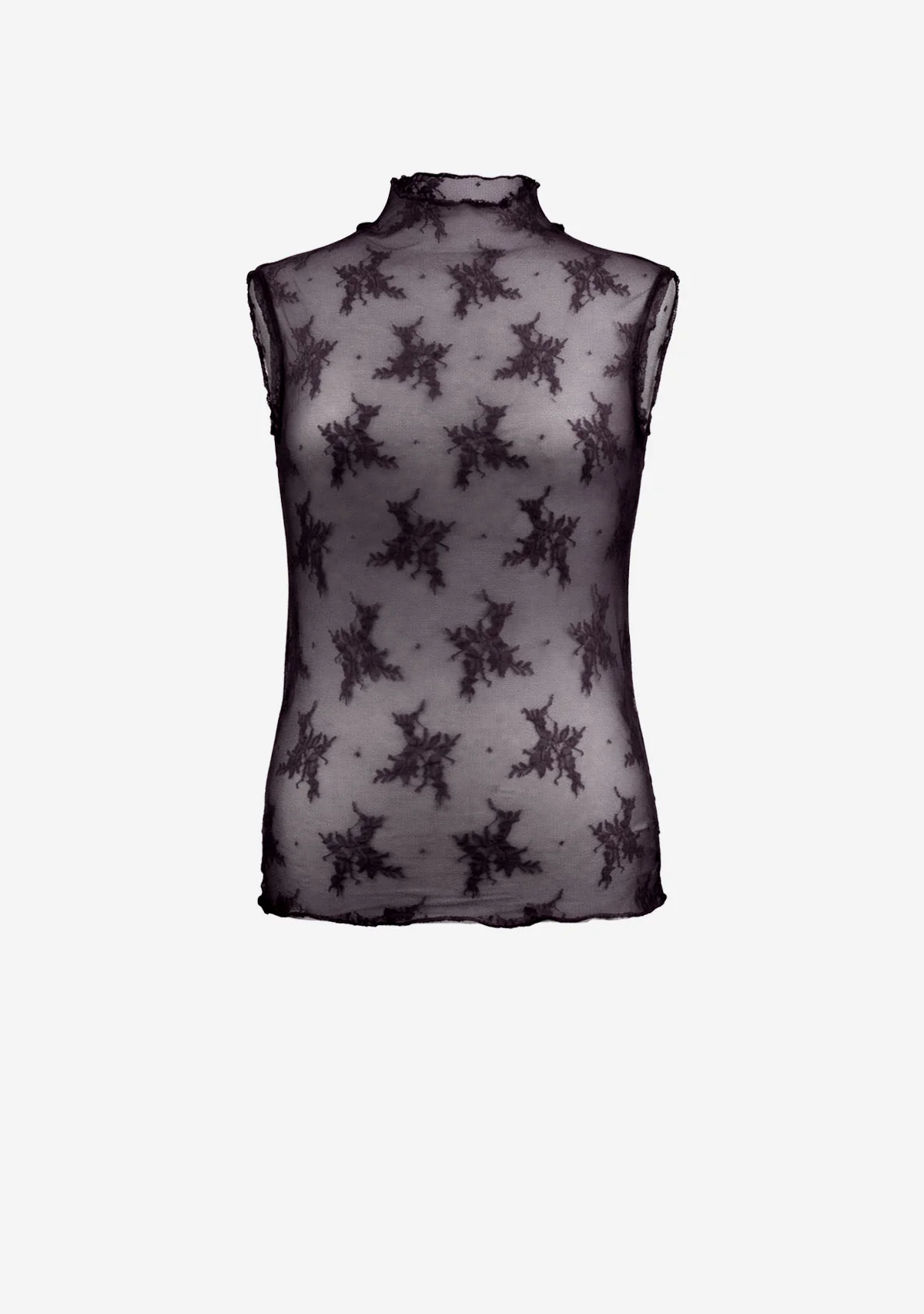 Aubrey Lace Sleeveless Top Black Natural