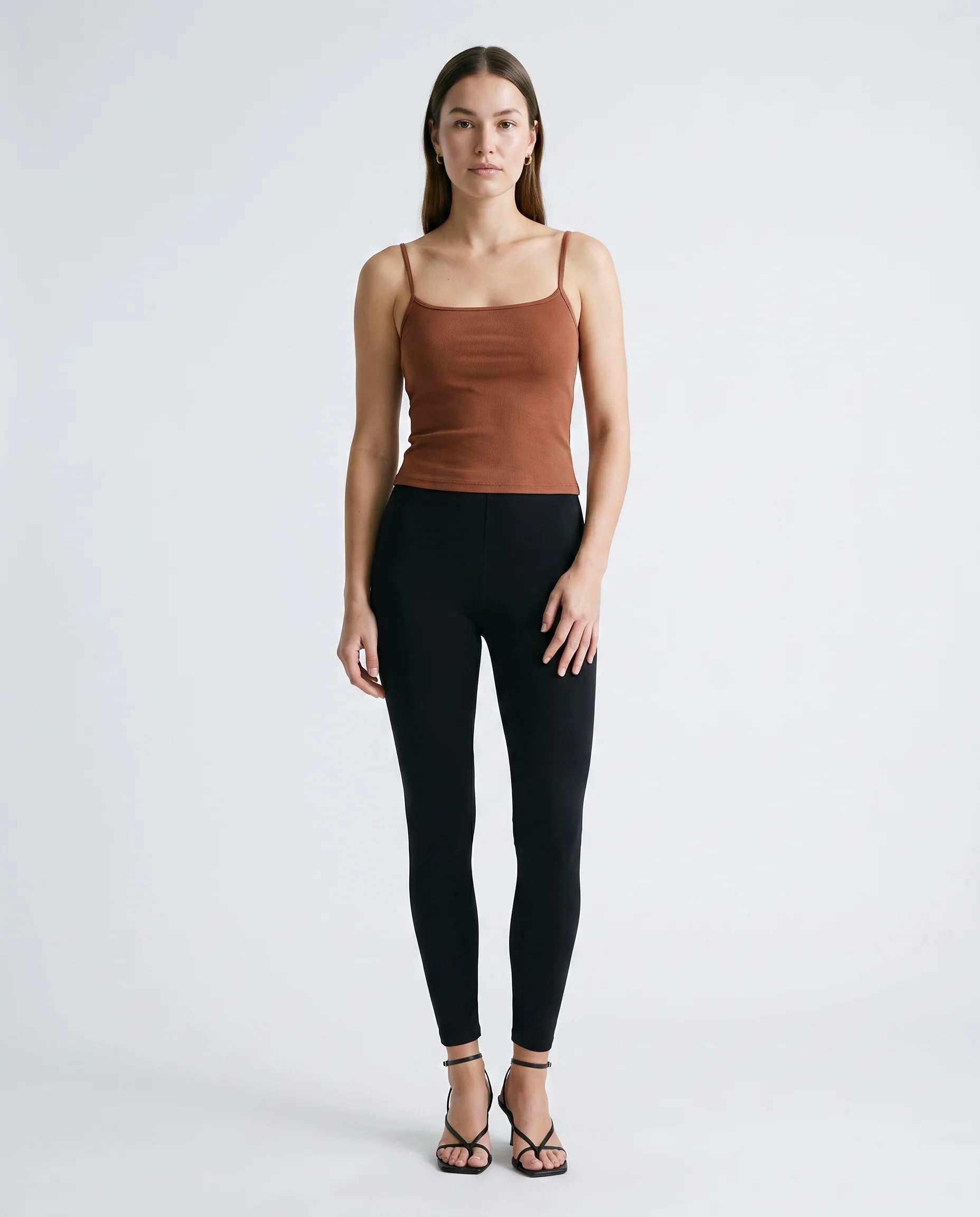 Basic Crop Tank Coffe Coffee