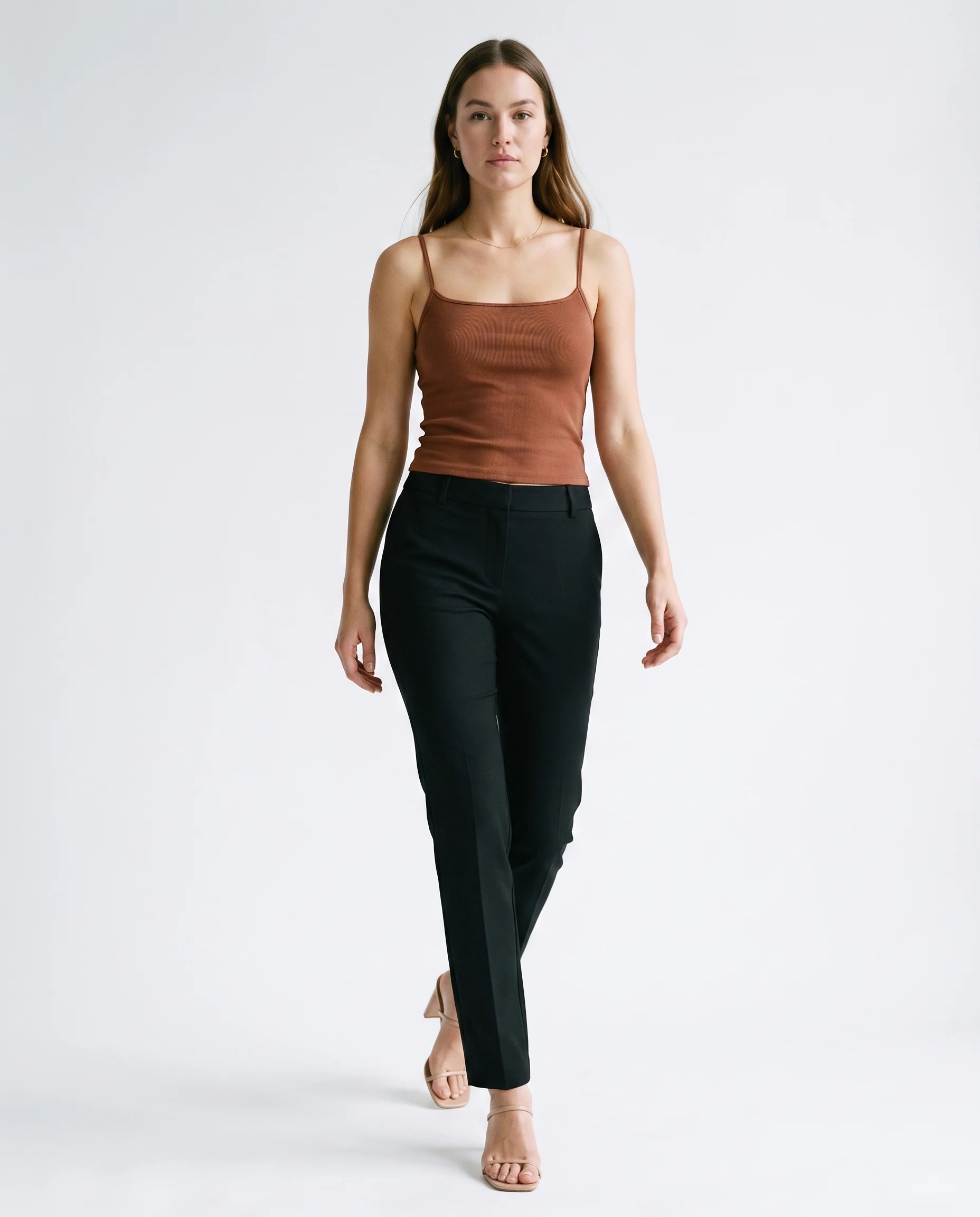 Basic Crop Tank Coffe Coffee - Image 2