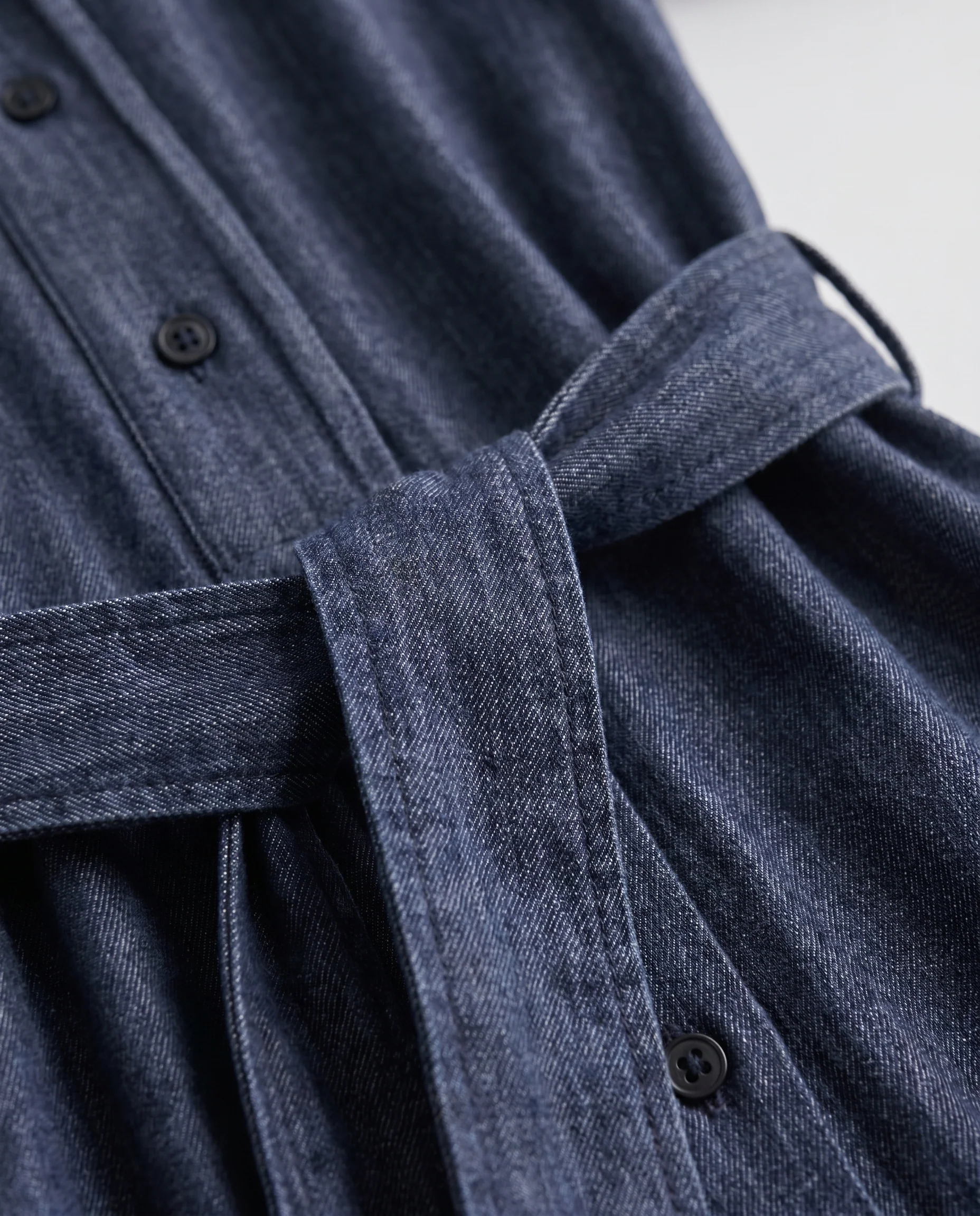 Belted Shirt Midi Dress Denim Blue - Image 5