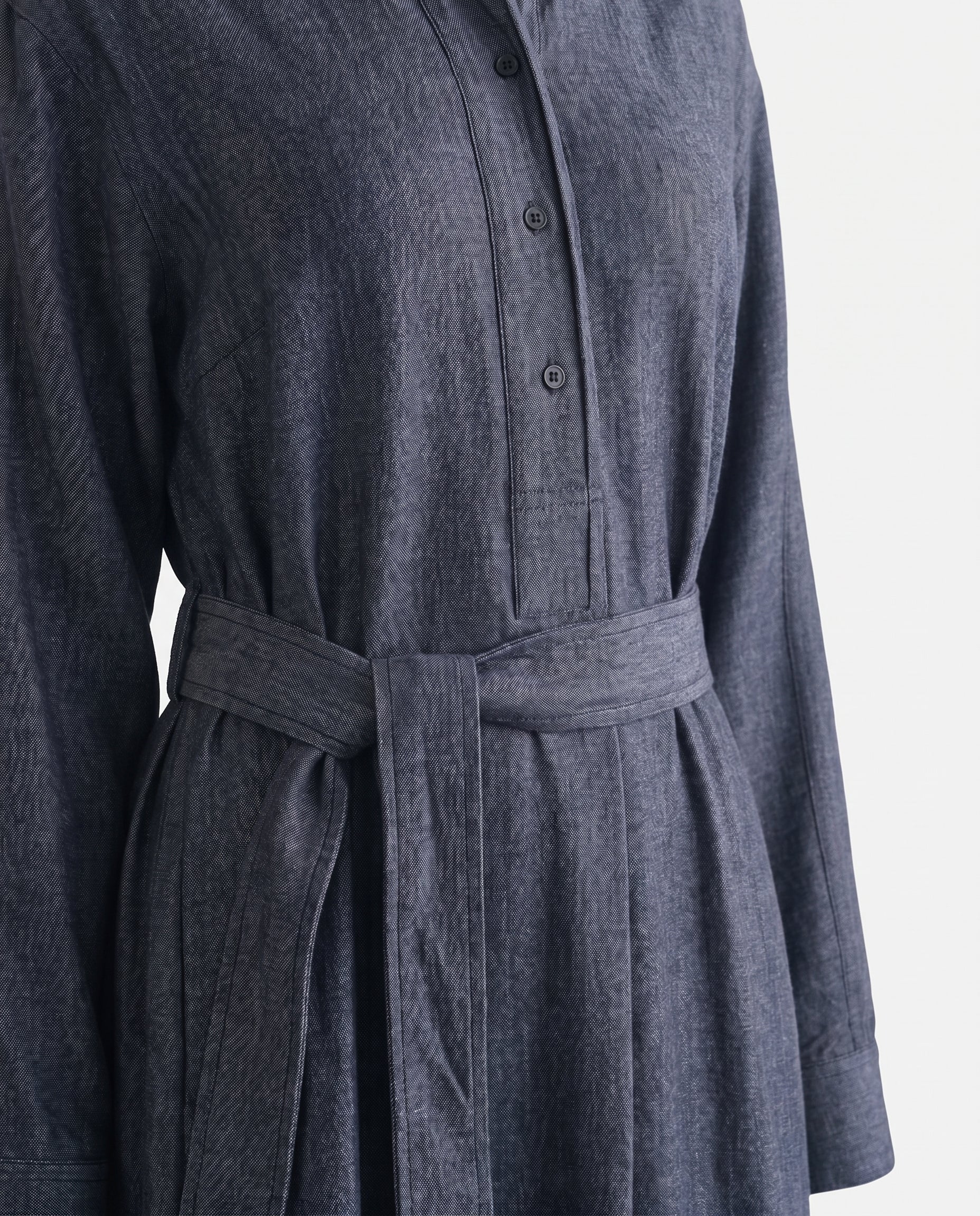 Belted Shirt Midi Dress Denim Blue - Image 7