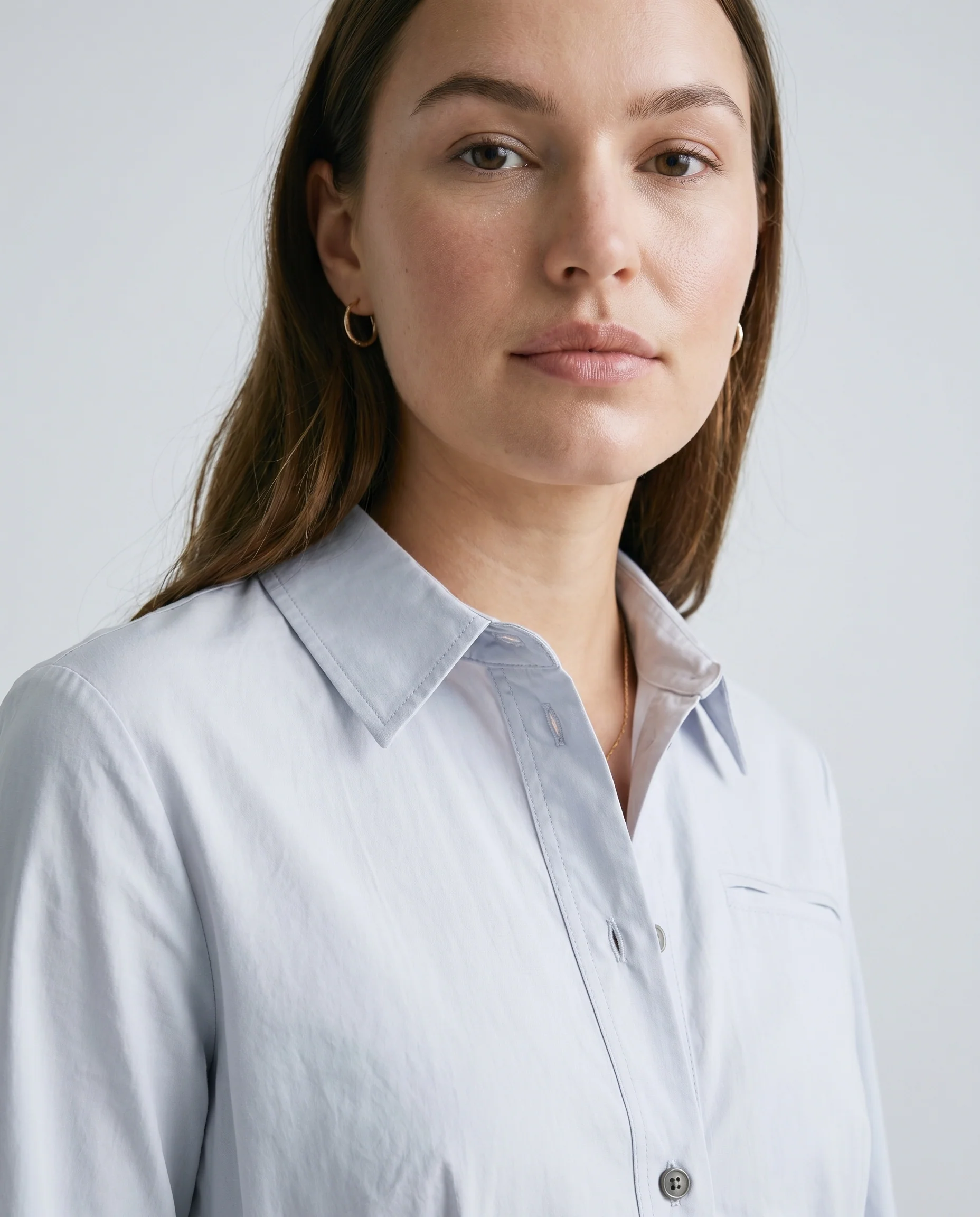 Belted Shirt Midi Dress Gray - Image 4