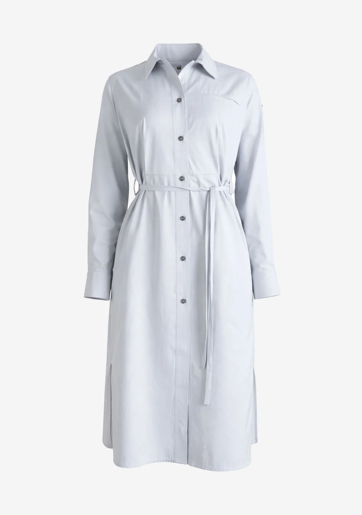 Belted Shirt Midi Dress Gray - Image 6