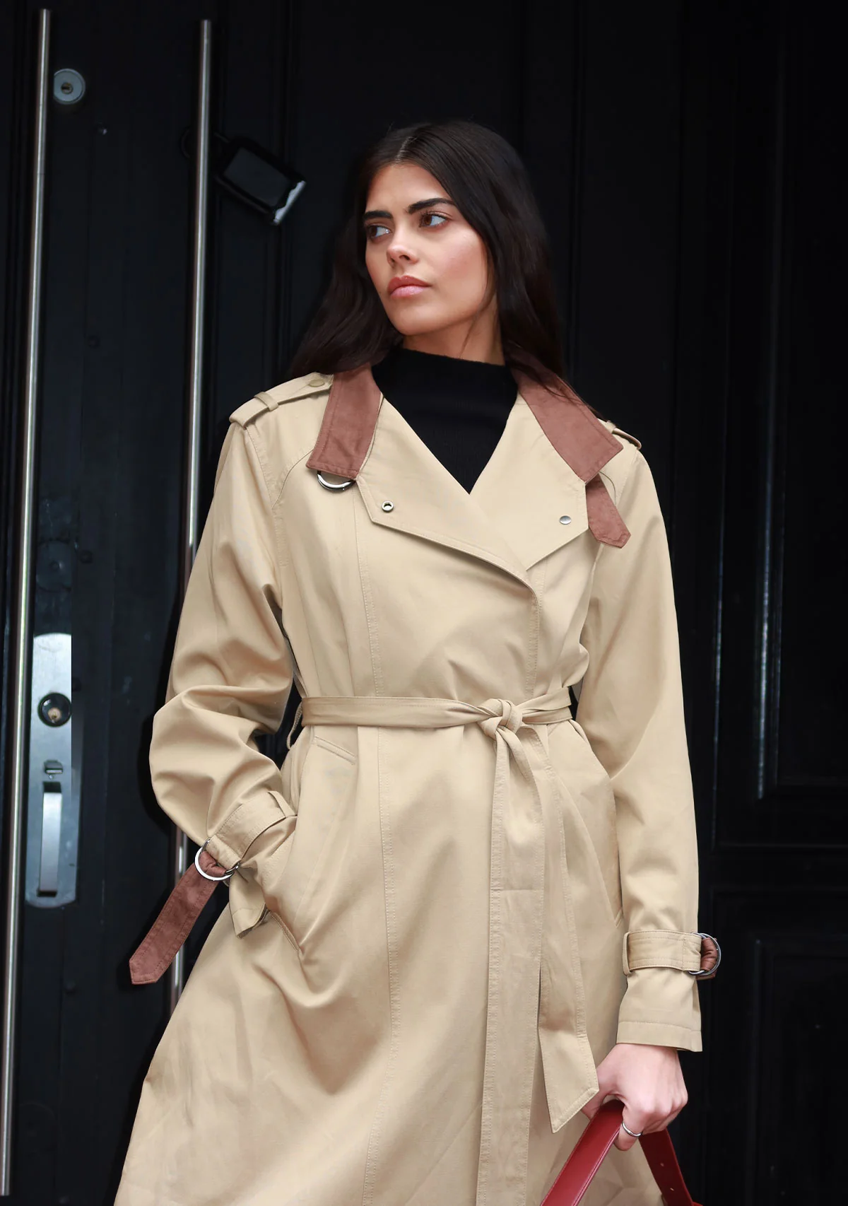 Belted Trench Coat Khaki - Image 2