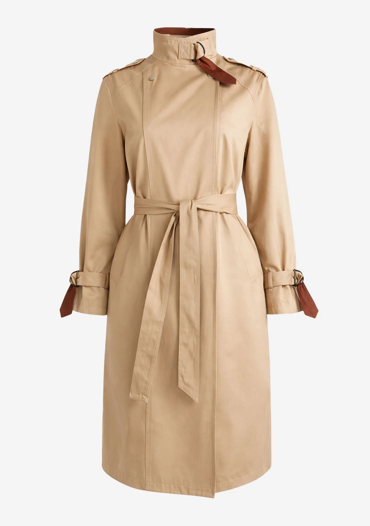 Belted Trench Coat Khaki - Image 3