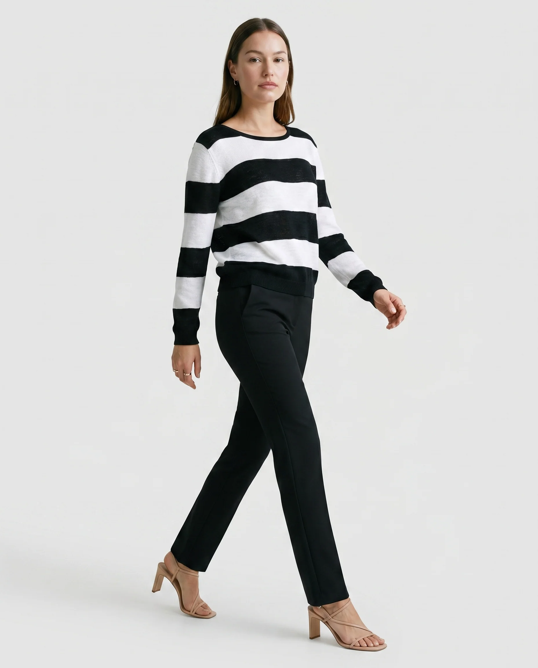 Black Stripes Knit Sweater Black/White Stripes - Image 3