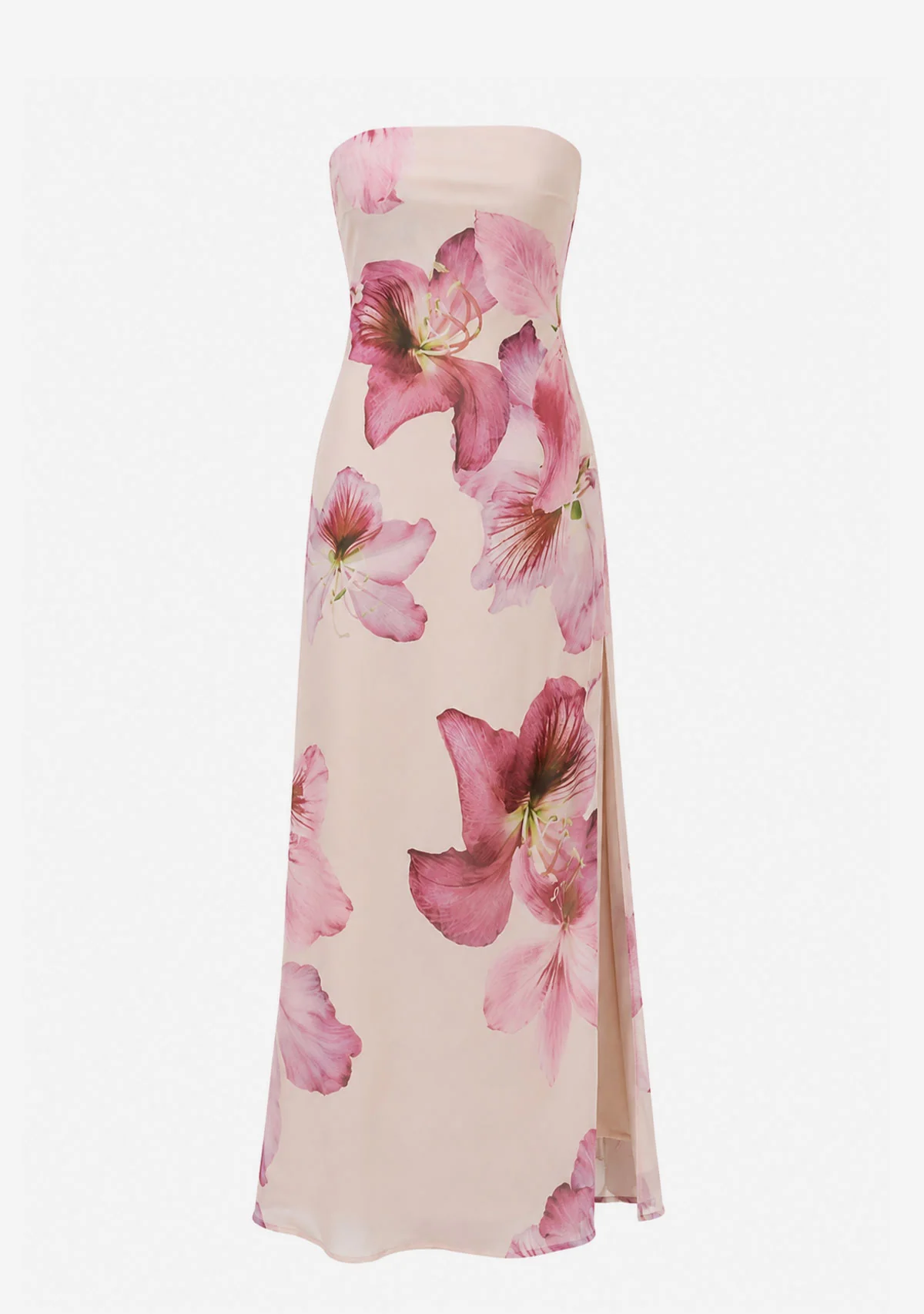 Bloomlight Strapless Tie Back Maxi Dress Laelia Orchid