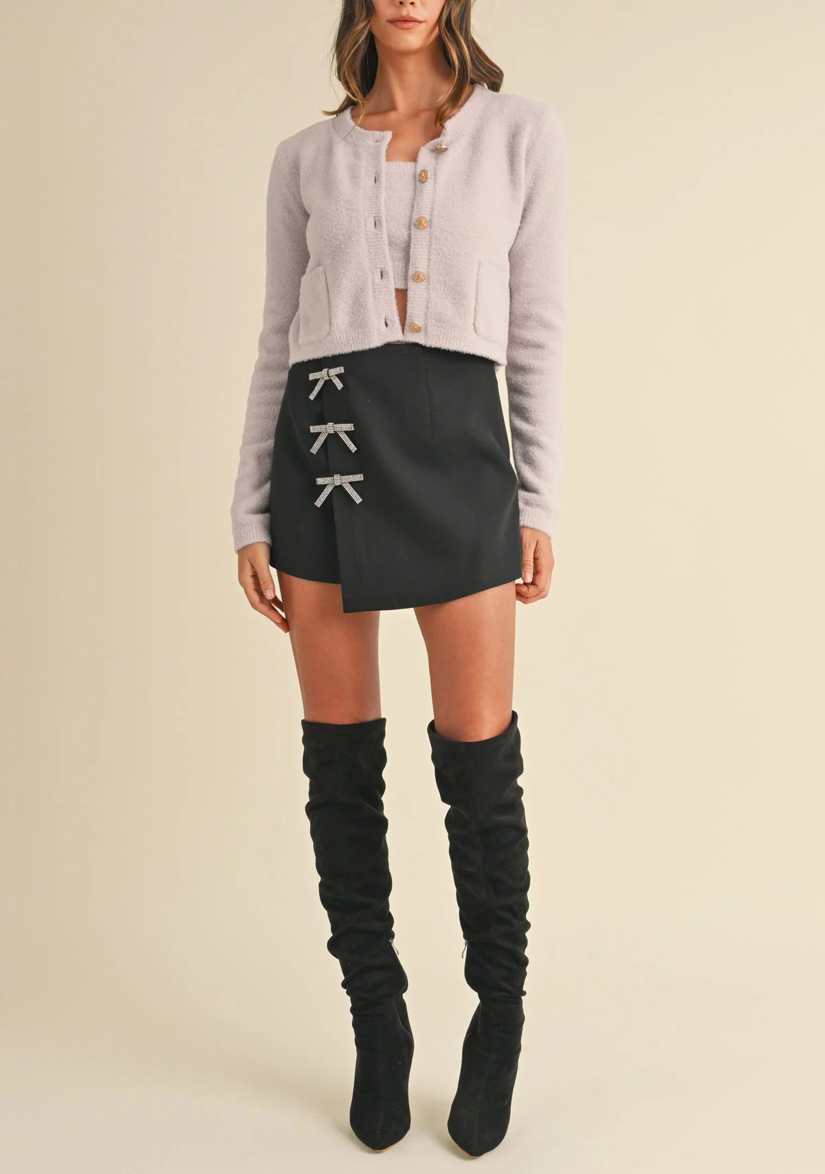 Bow Applique Mini Skirt - Image 6