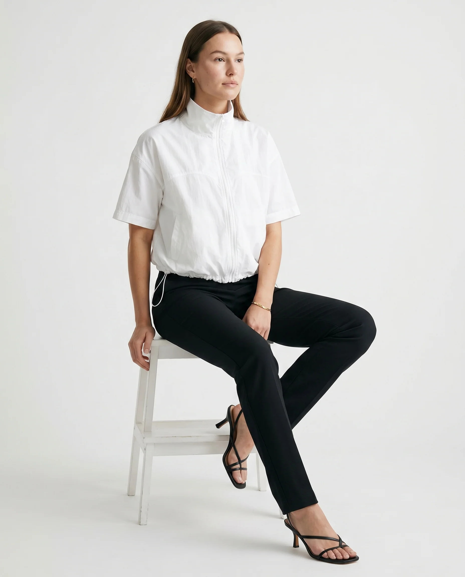 Boxy Short Sleeve Jacket White - Image 2