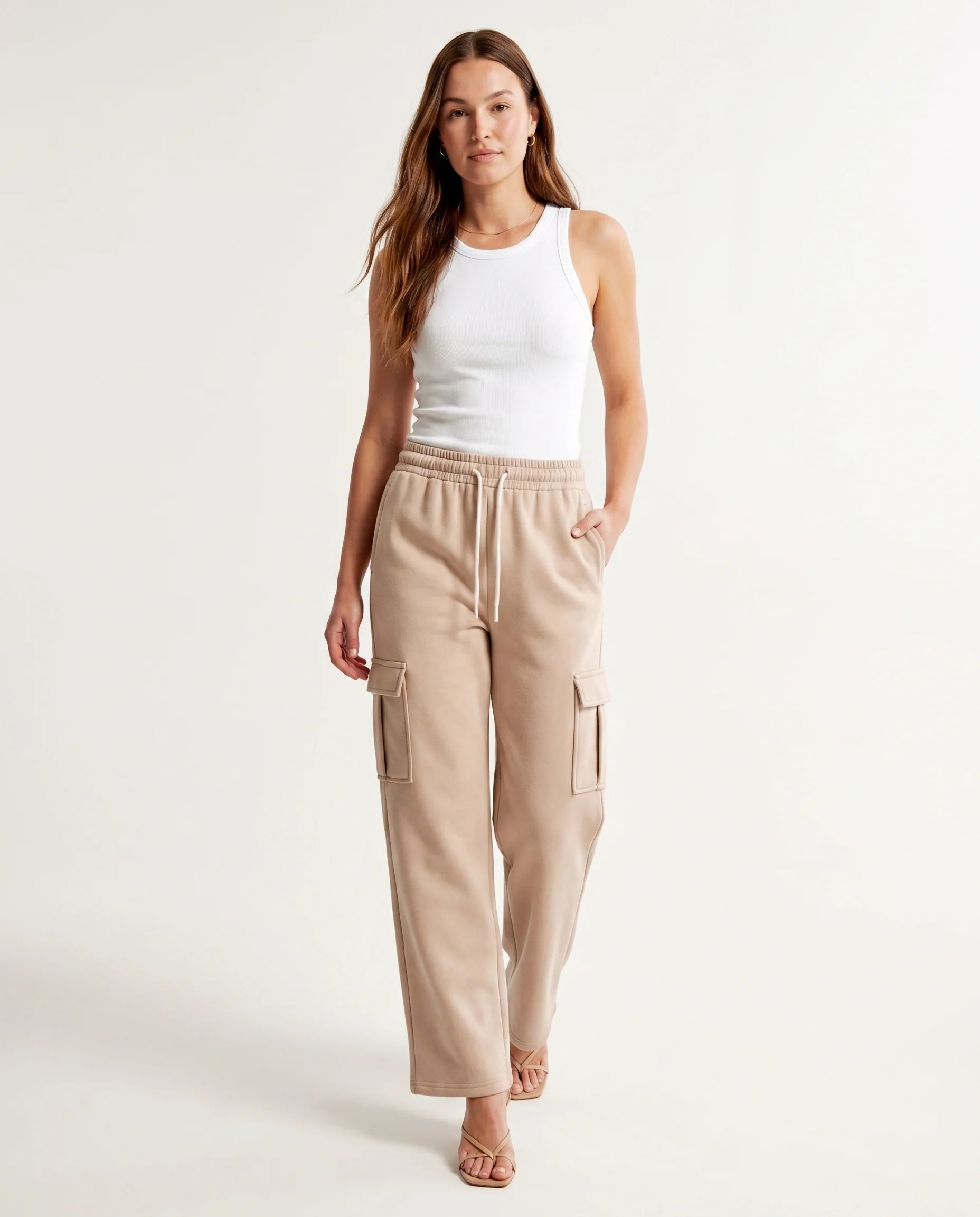Cargo Jogger Pants Beige
