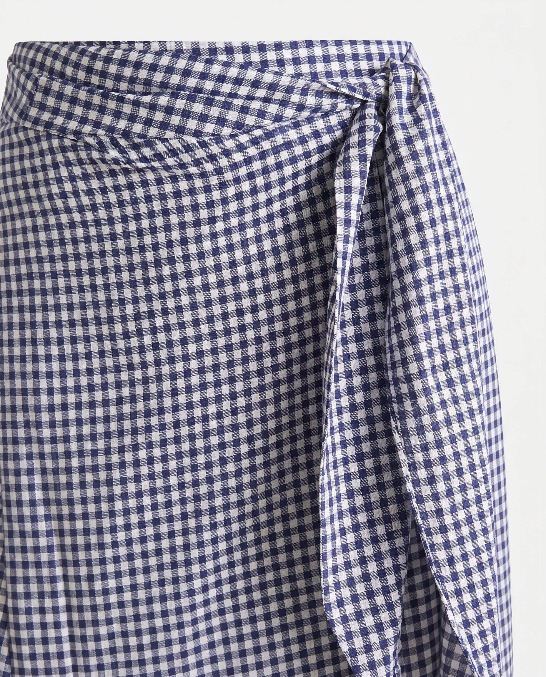 Checkered Long Skirt Navy Check - Image 6