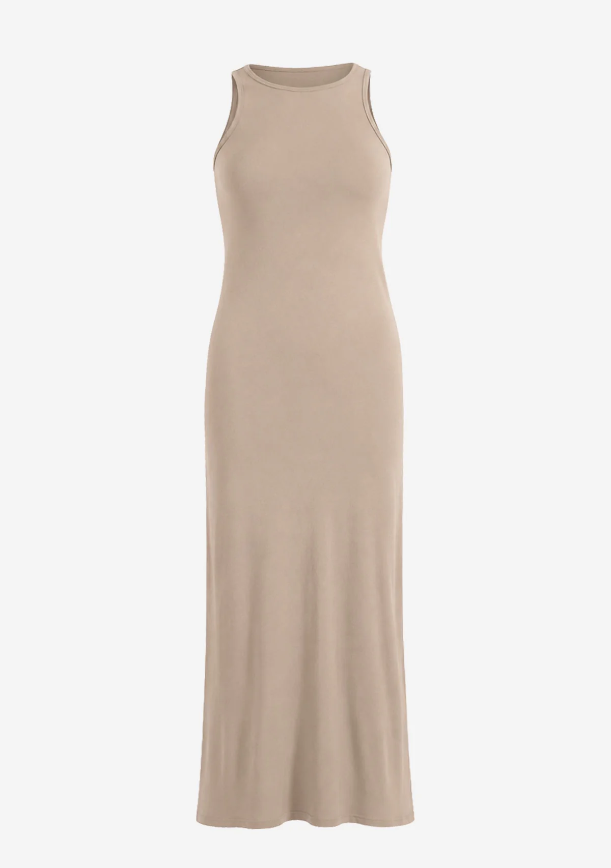 Classic Fitted Maxi Dress Khaki Green