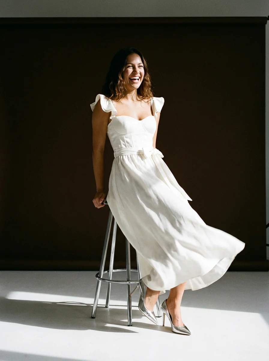 Corset Flutter Dress - Image 4