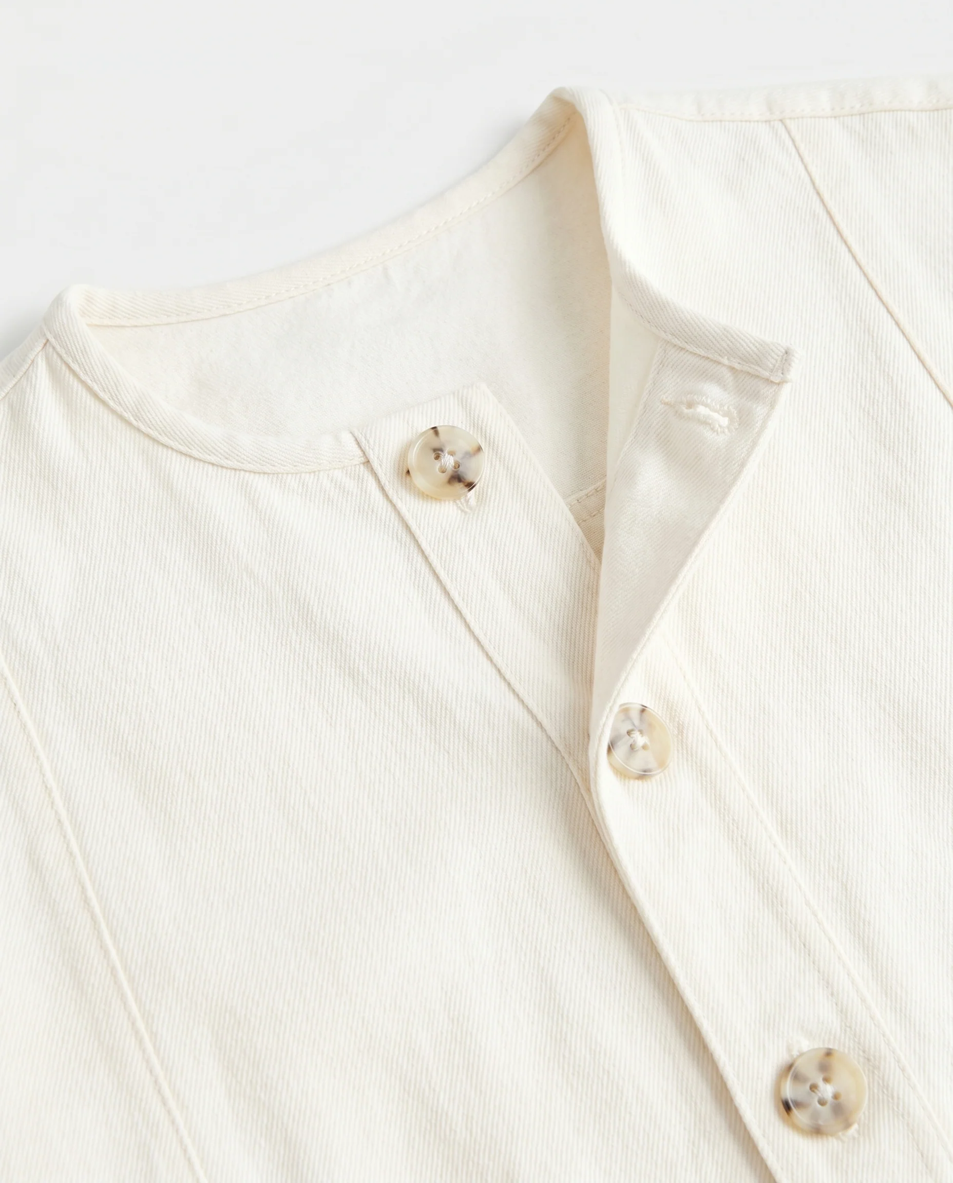 Crew Neck Button Down Jacket Ivory - Image 5
