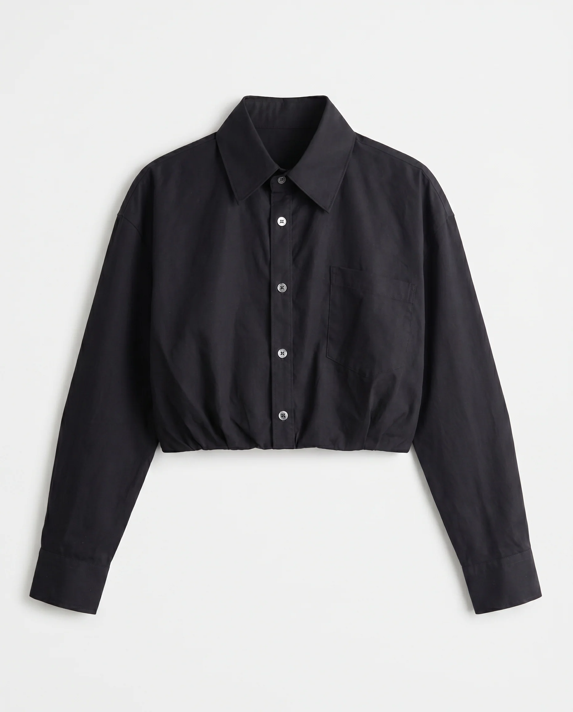 Cropped Button-Up Jacket Black - Image 5