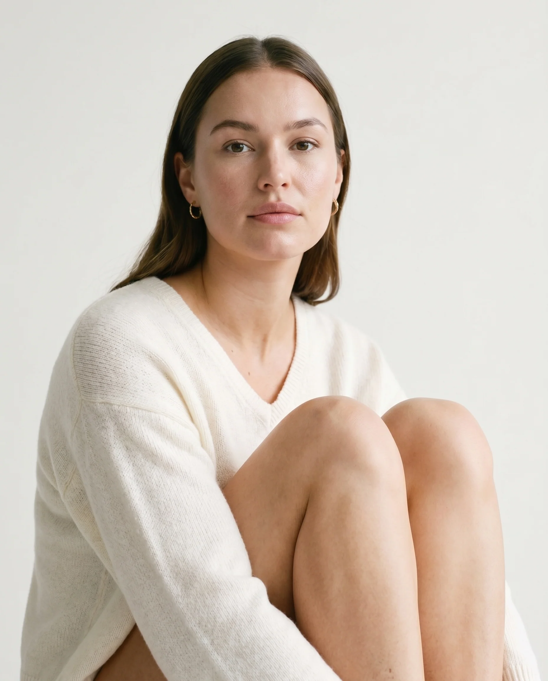 Cropped Lightweight Top Beige - Image 3
