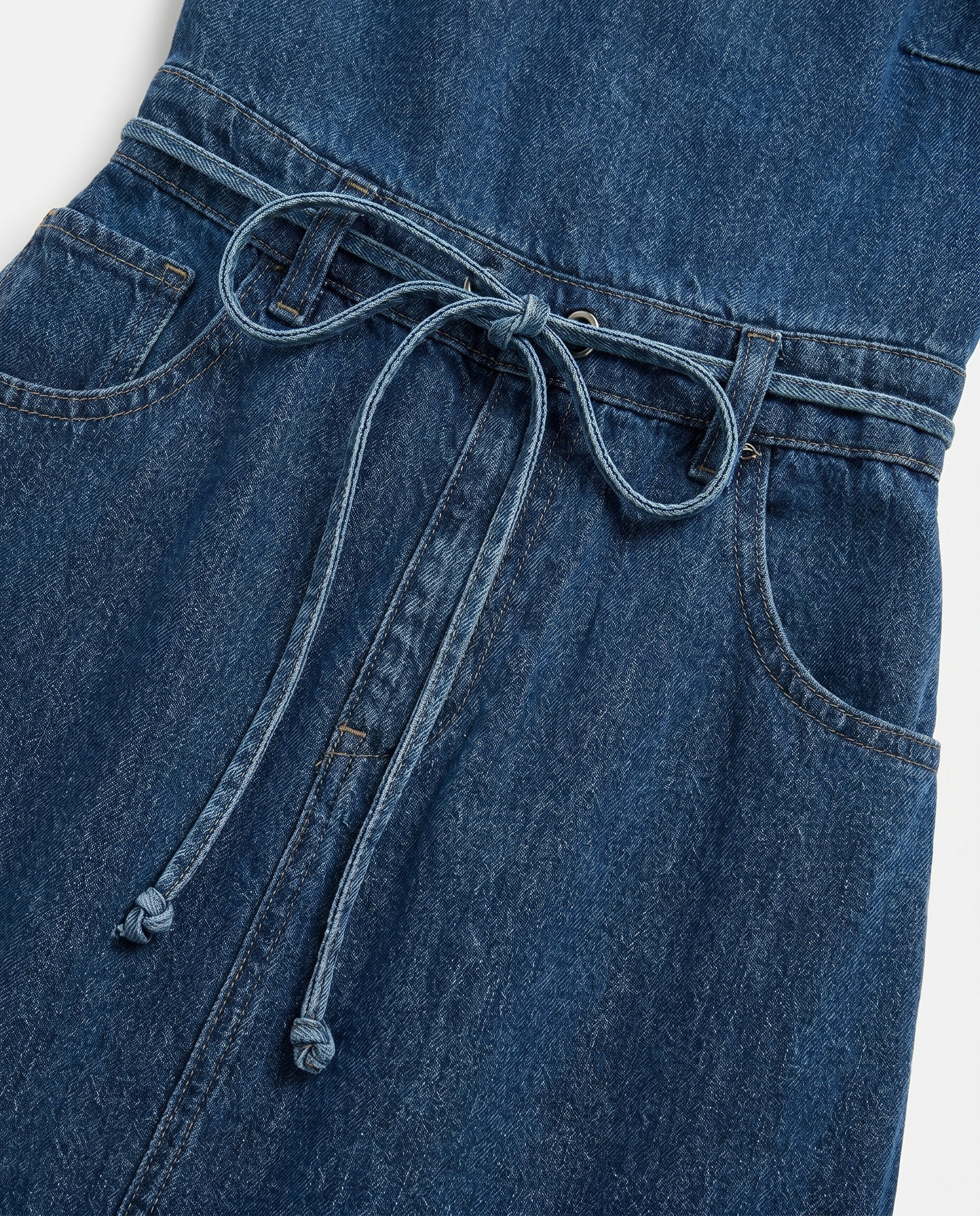 Denim Midi Dress Denim Blue - Image 9