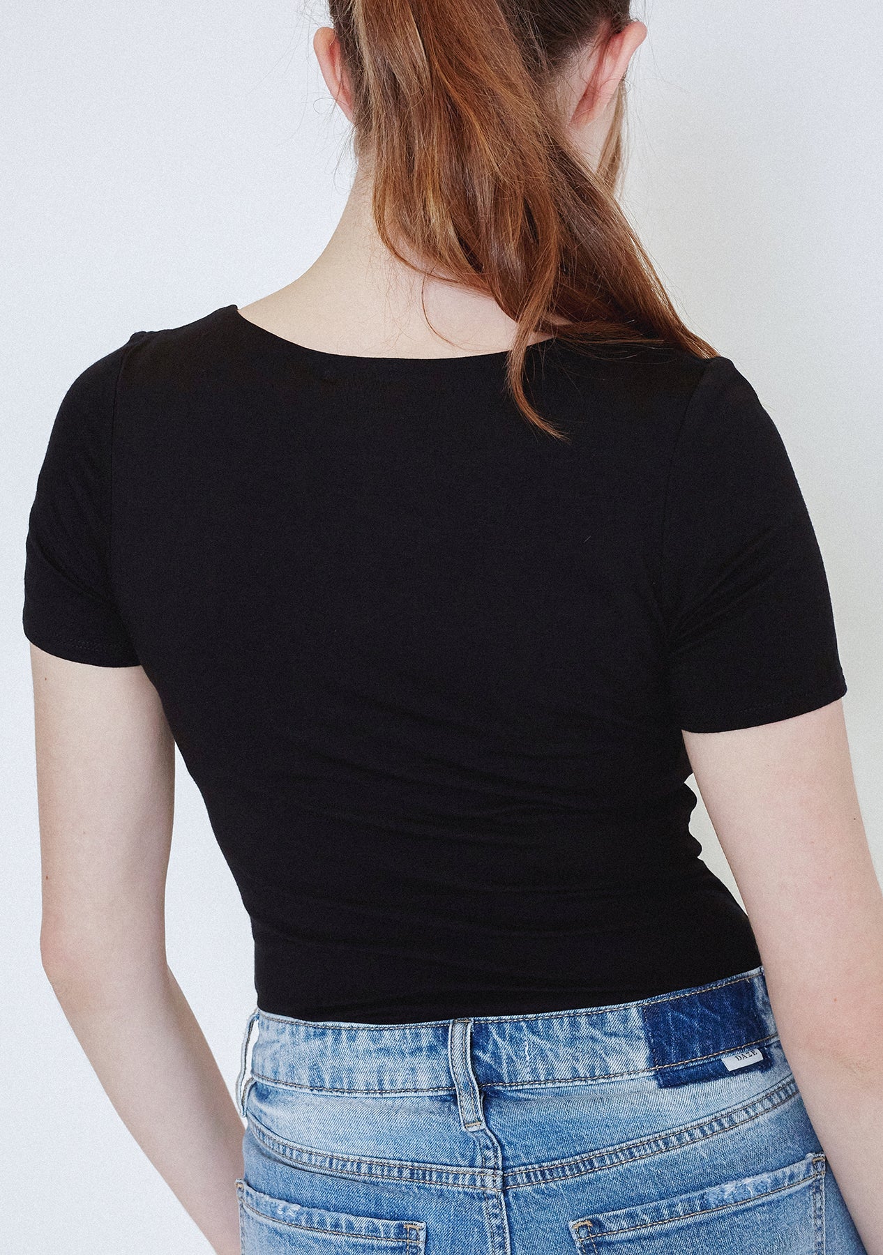 Double Layered short sleeve V Neck Top - Image 2
