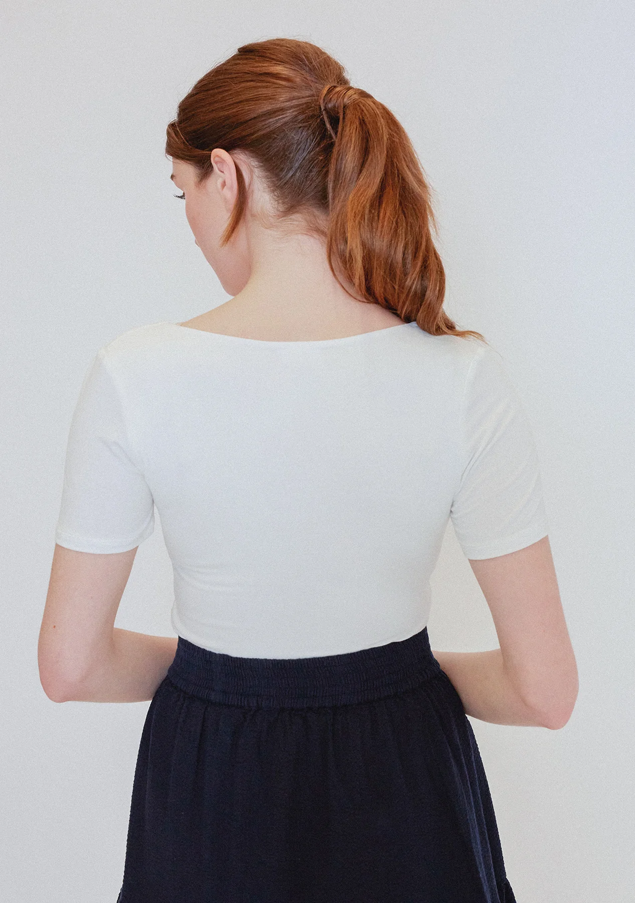 Double Layered short sleeve V Neck Top - Image 3