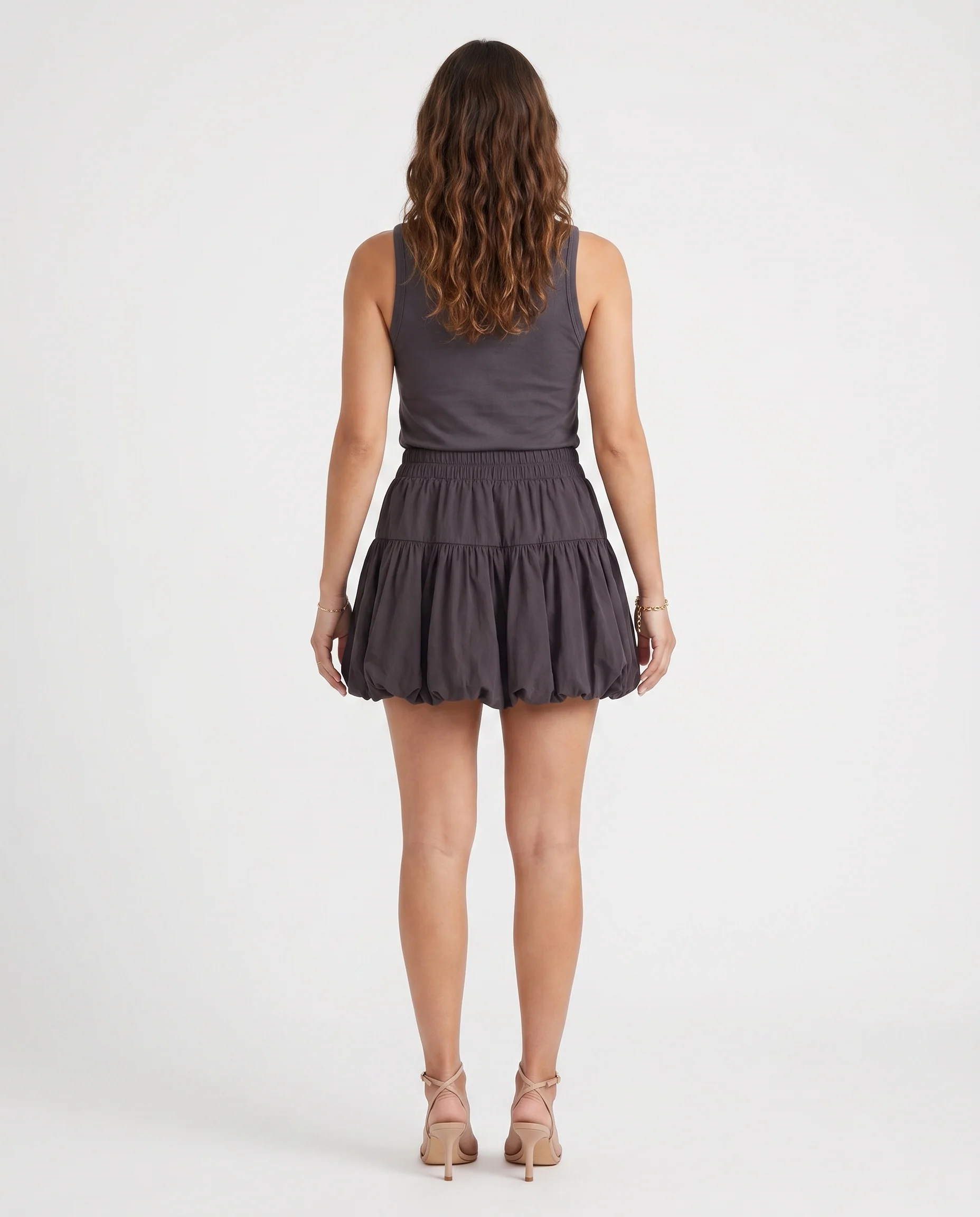 Drawstring Detail Mini Skirt Black - Image 3