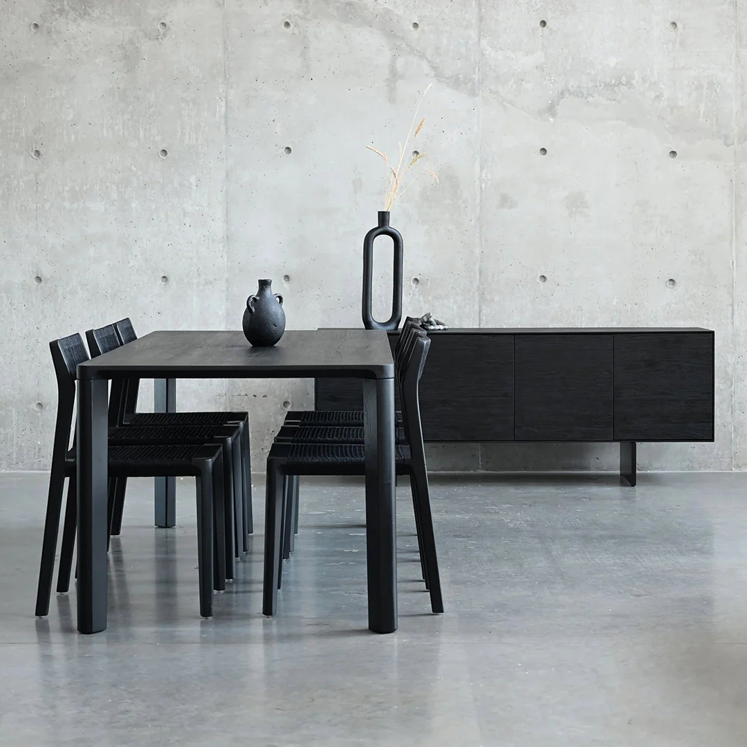 PLANK Dining Table  Black Soot  Teak, - Image 3