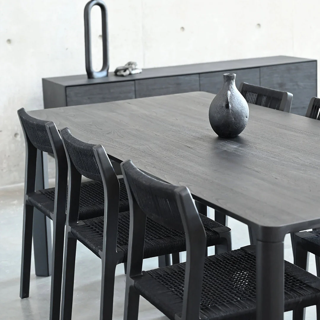 PLANK Dining Table  Black Soot  Teak, - Image 4