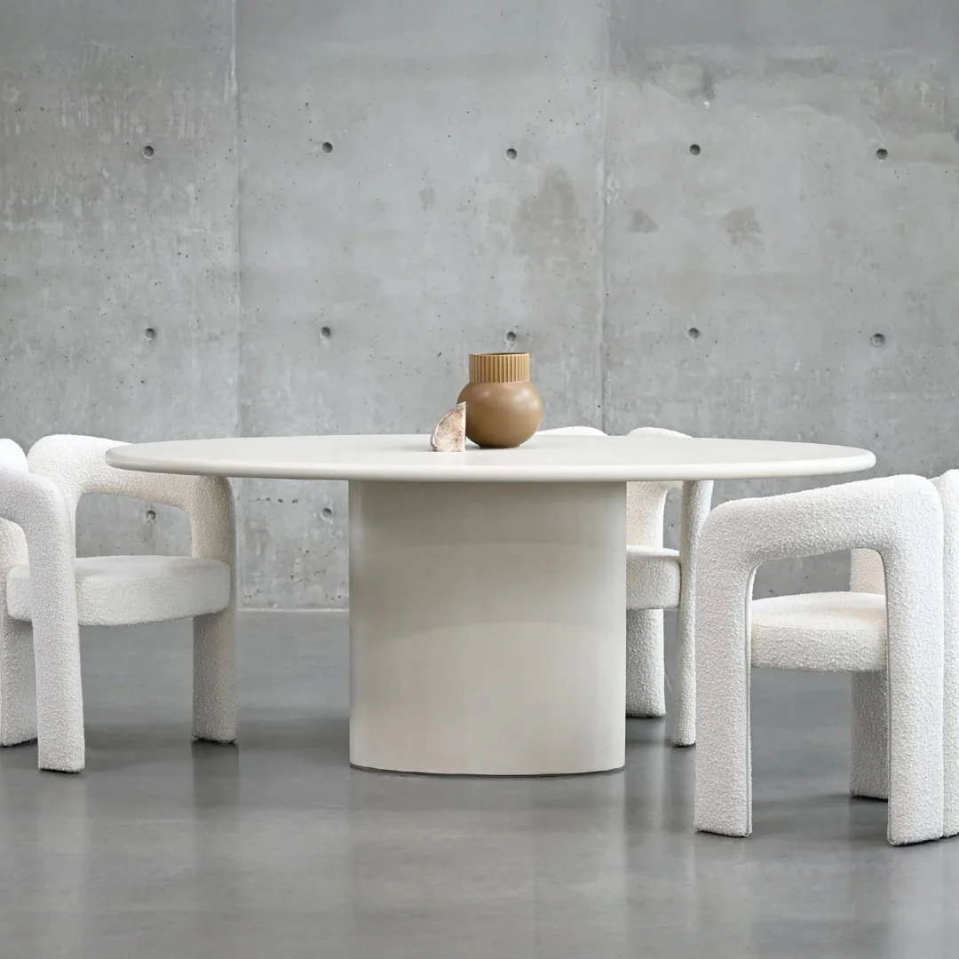 TUGG 87'' Oval Dining Table Ivory Tusk MicroSkin, Microskin finish base - Image 2