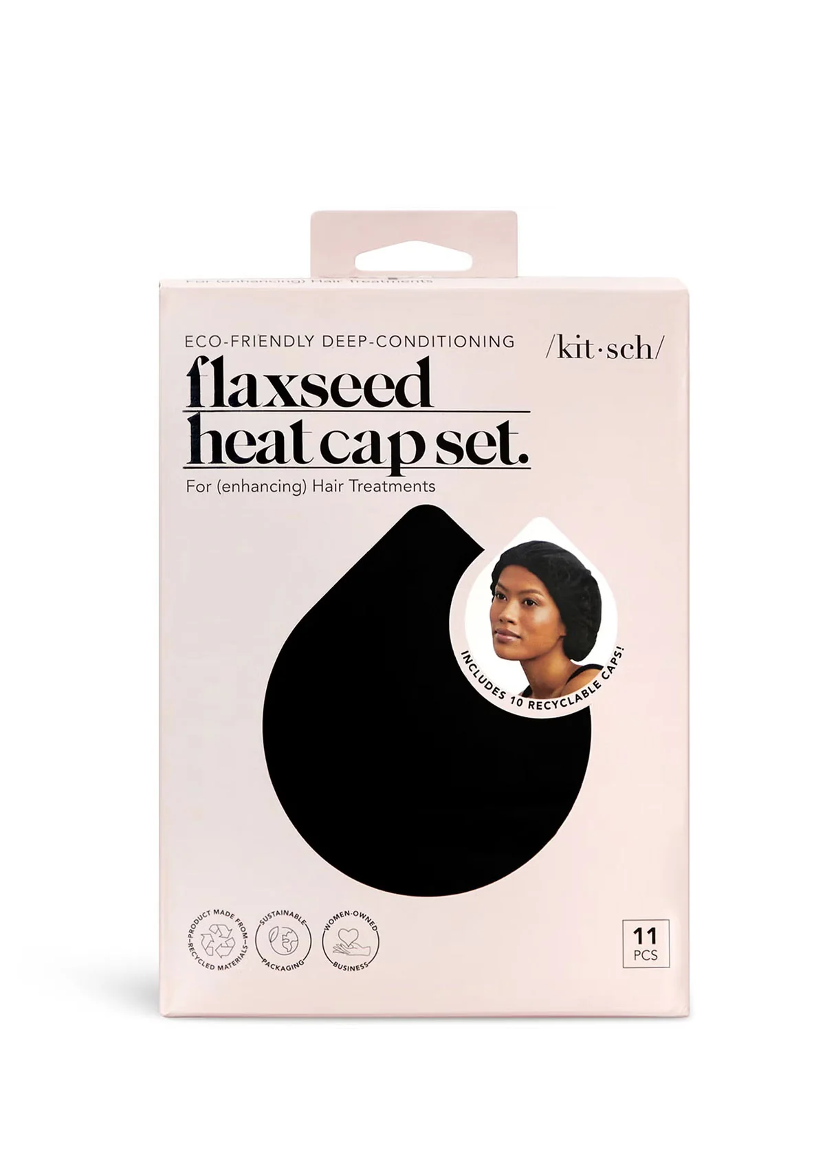 Eco Friendly Flaxseed Heat Cap Black - Image 3