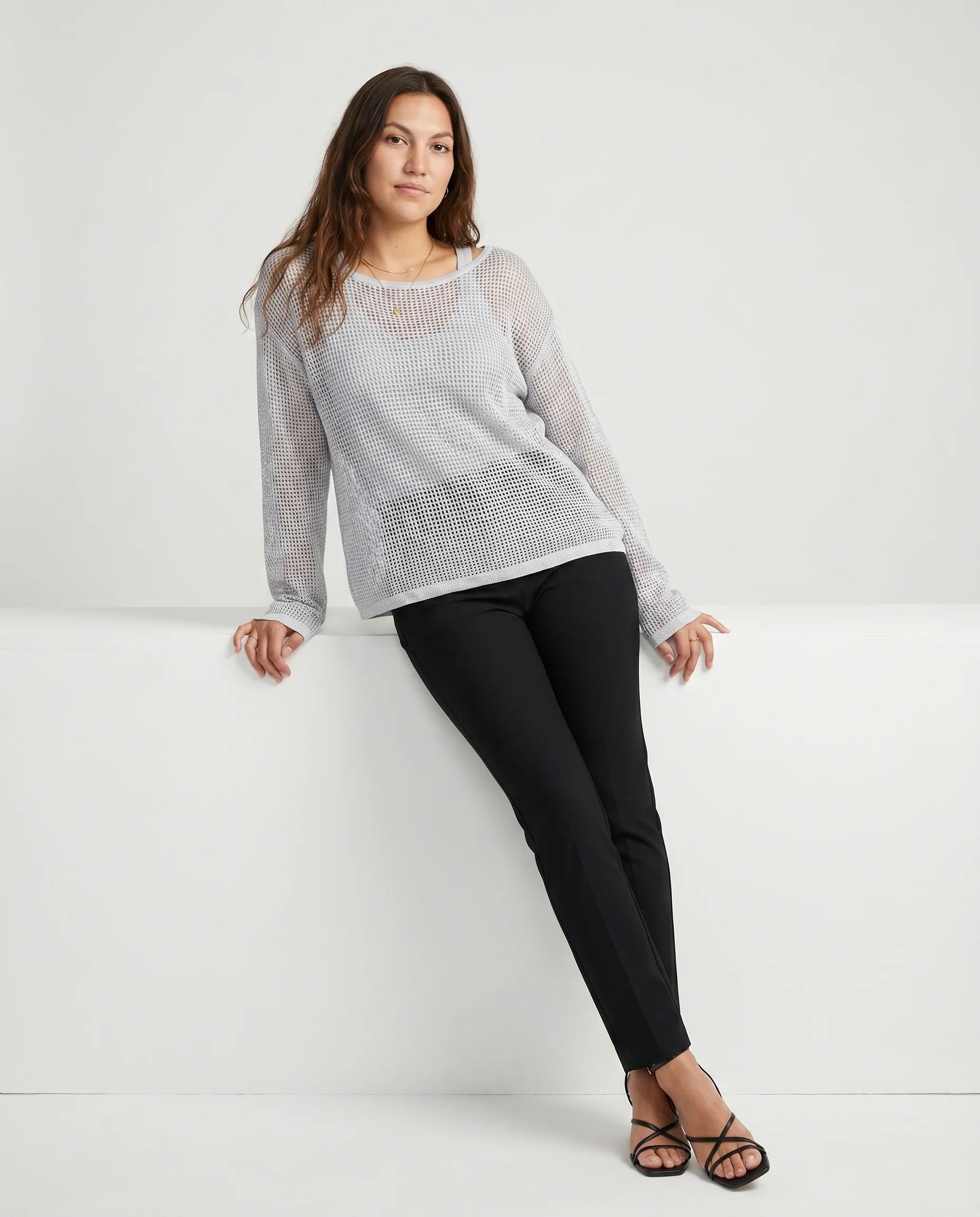Essential One-Shoulder Top Grey