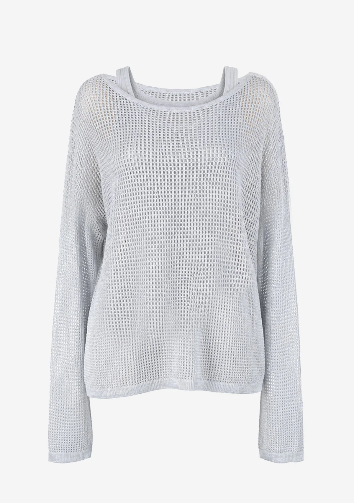 Essential One-Shoulder Top Grey - Image 7