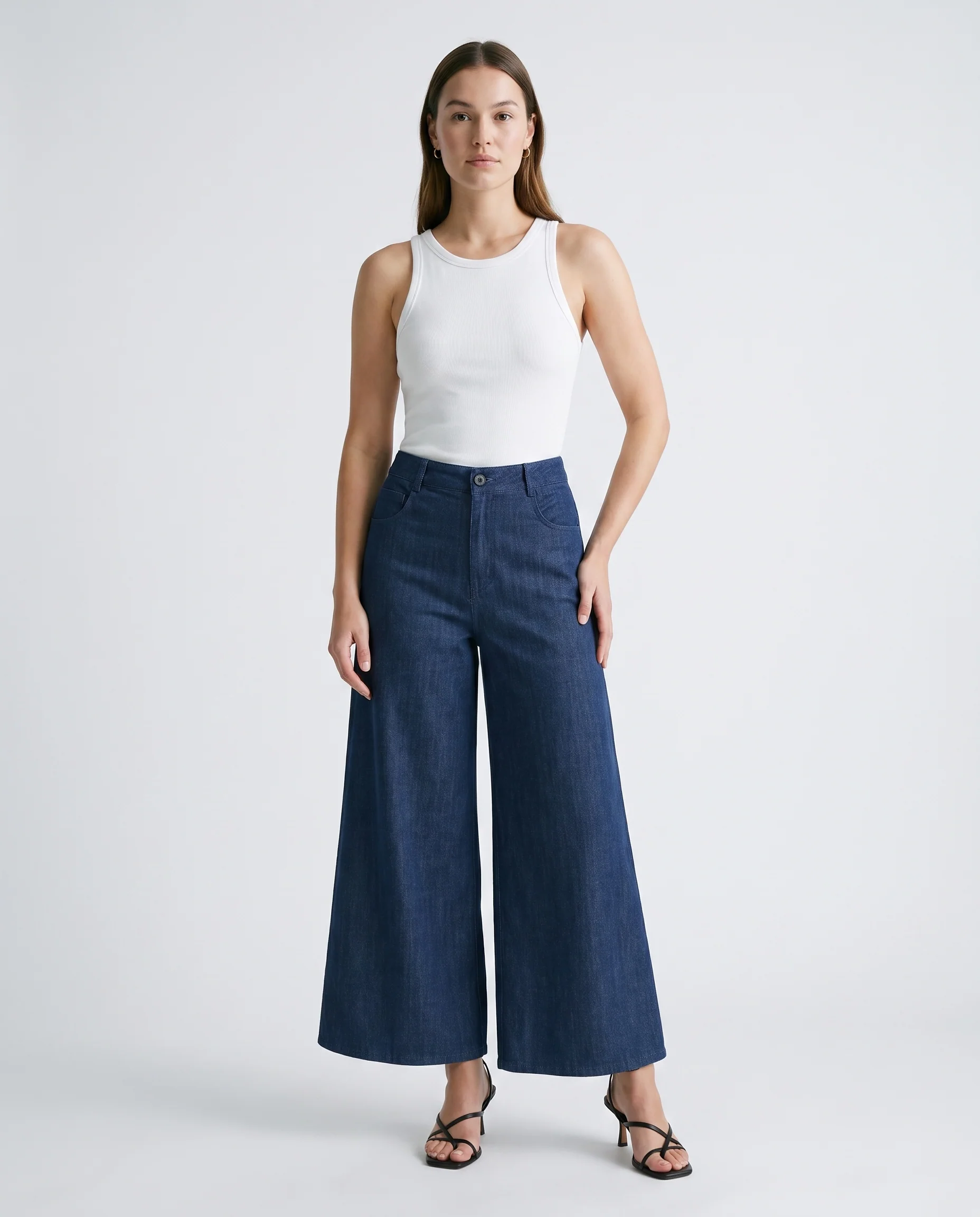 Essential Wide Leg Pants Blue