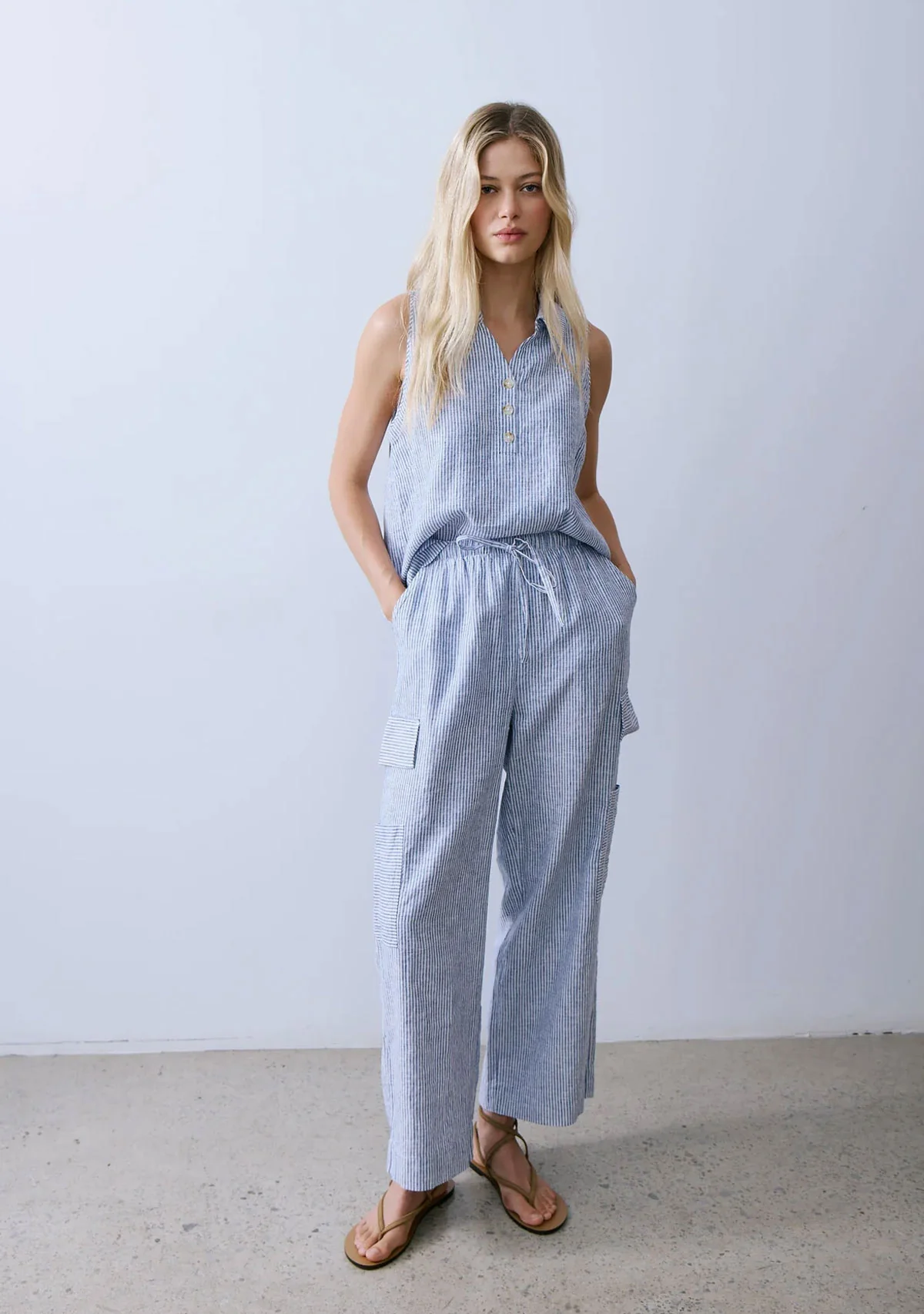 Finn Pant Navy Stripe - Image 3