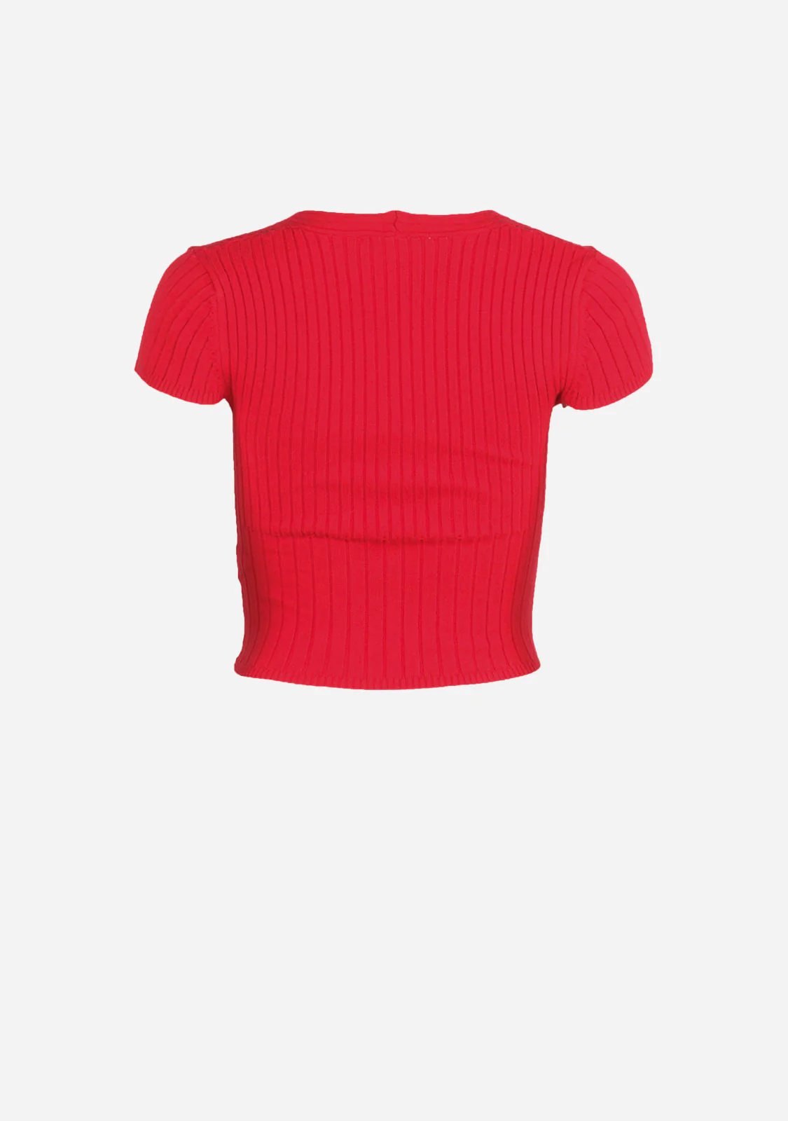 Fitted Cotton Ribbed Knit Top - Image 4