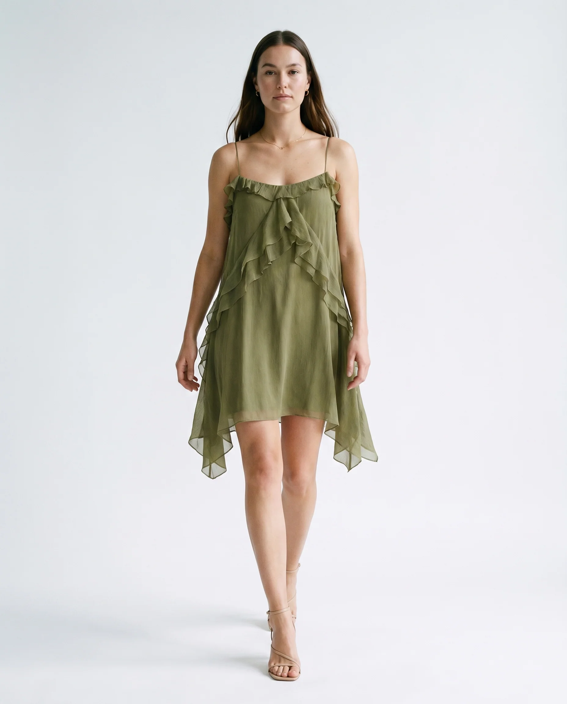 Flowy Strap Dress Green