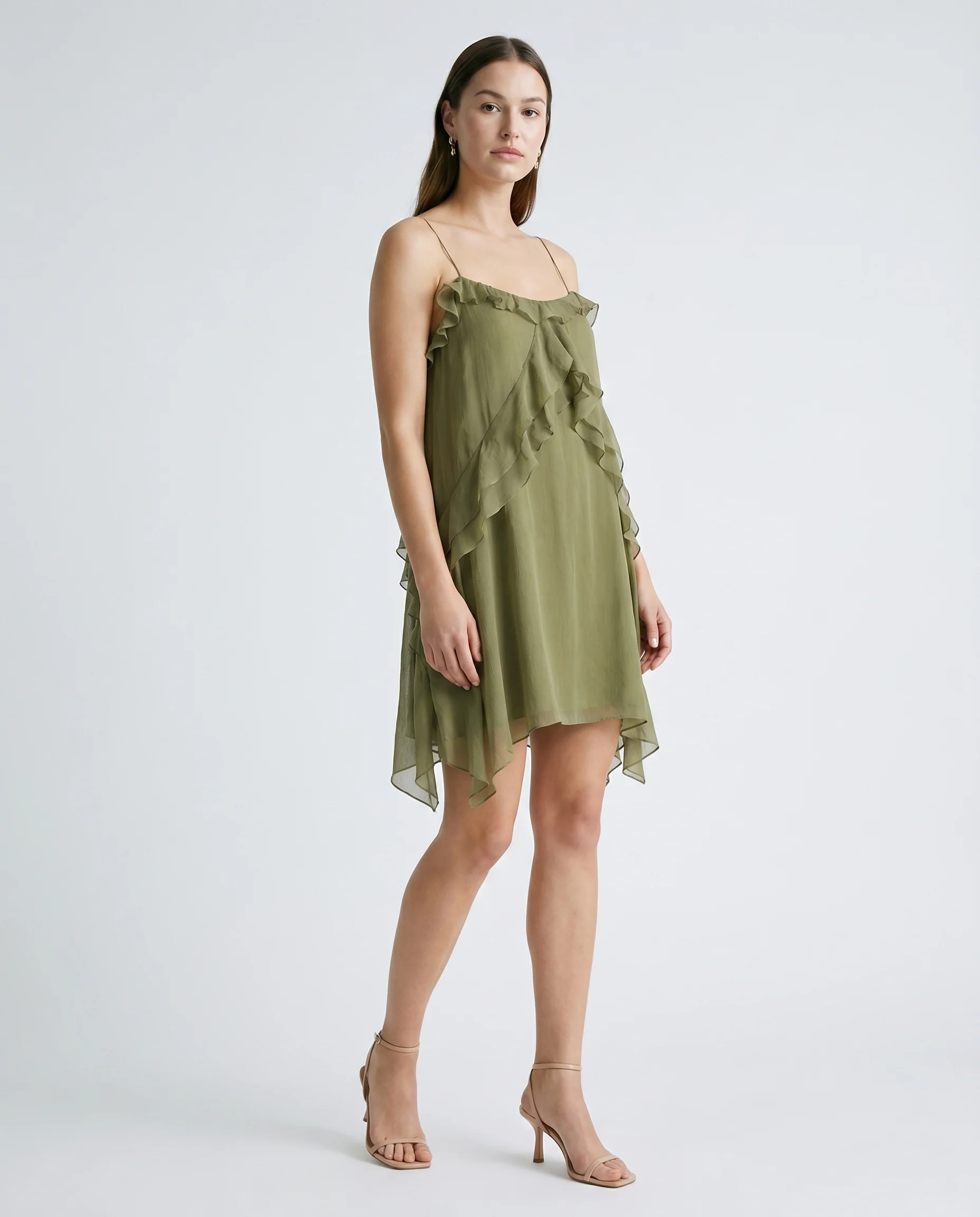 Flowy Strap Dress Green - Image 3