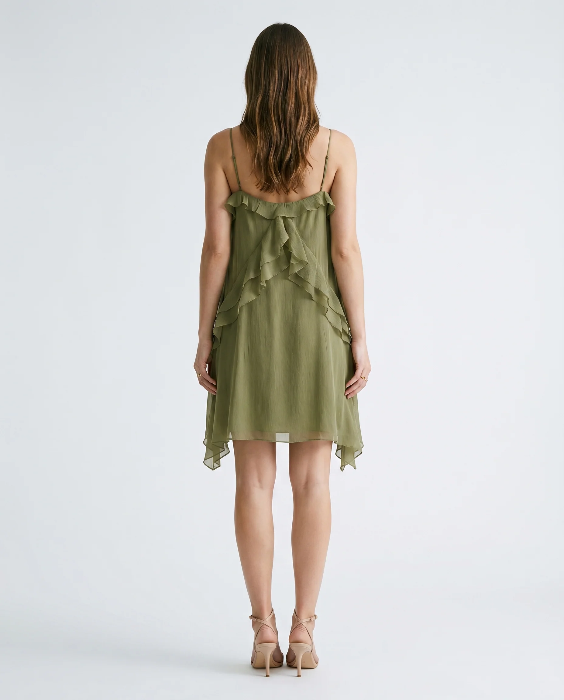 Flowy Strap Dress Green - Image 4