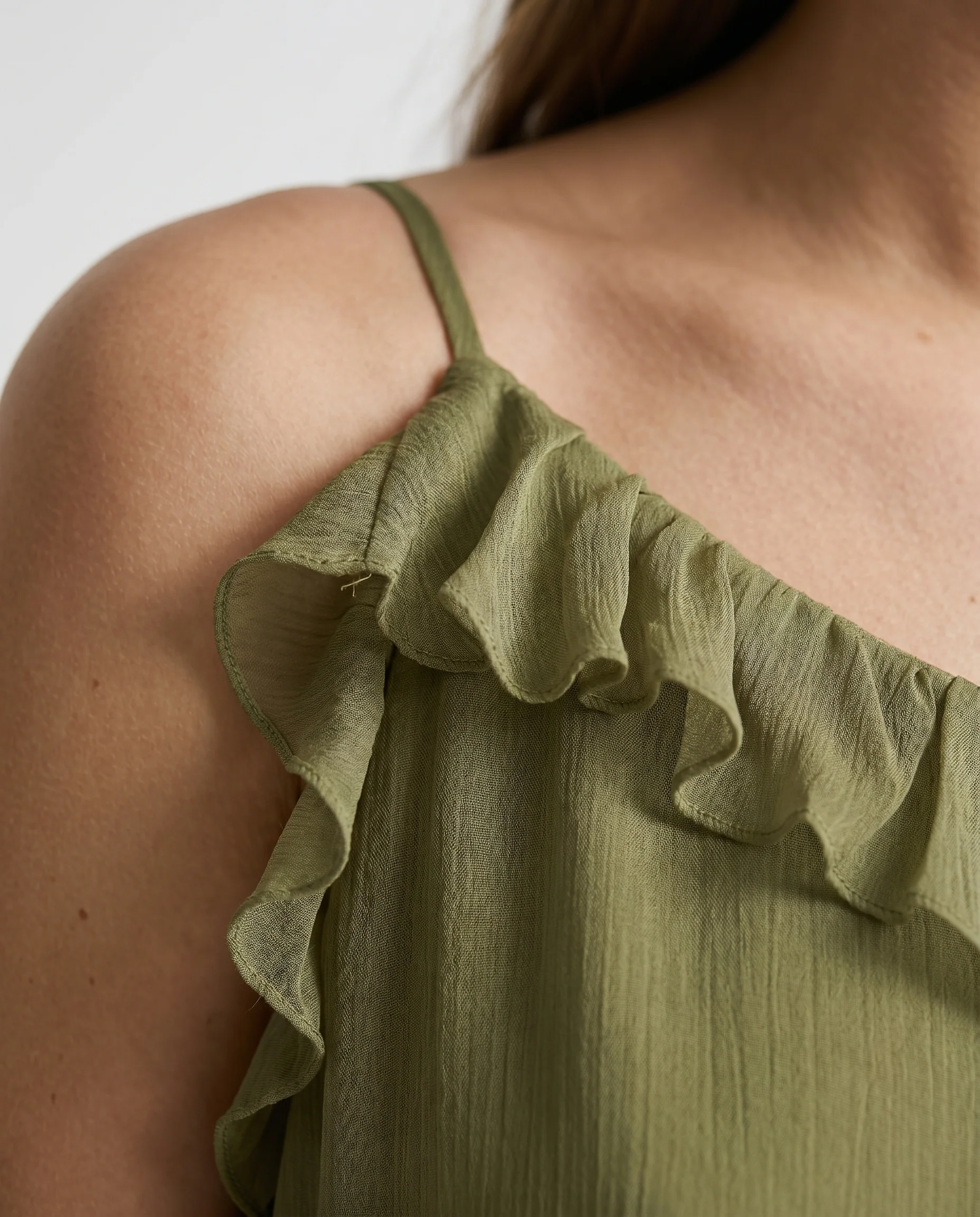 Flowy Strap Dress Green - Image 7