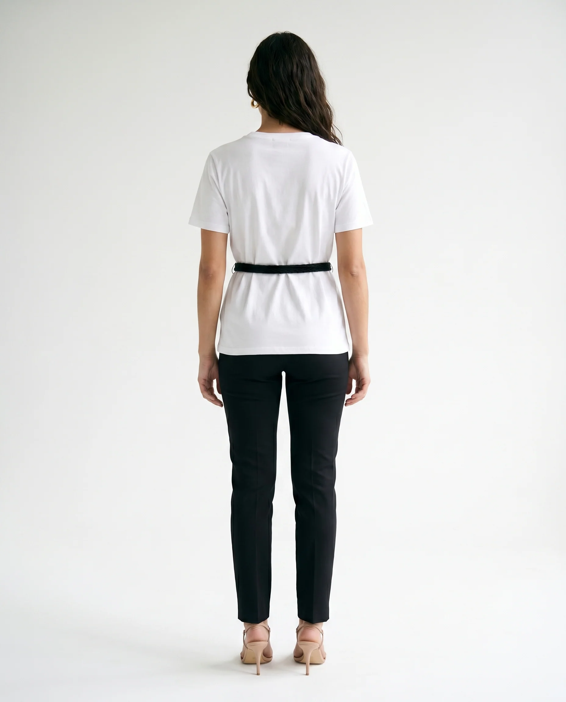 Graphic Tee with Tie Belt White - Image 3