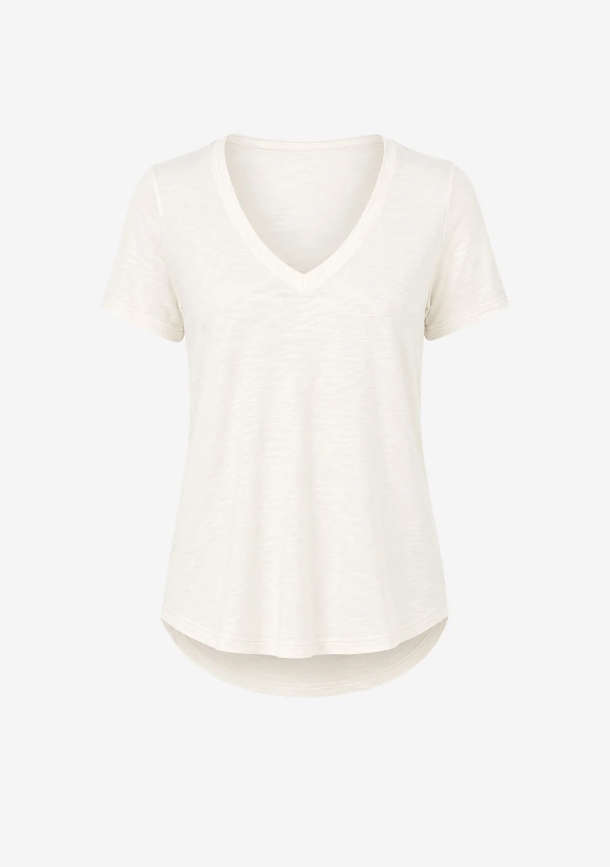 Hacci Slub V-Neck Band Tee Ivory
