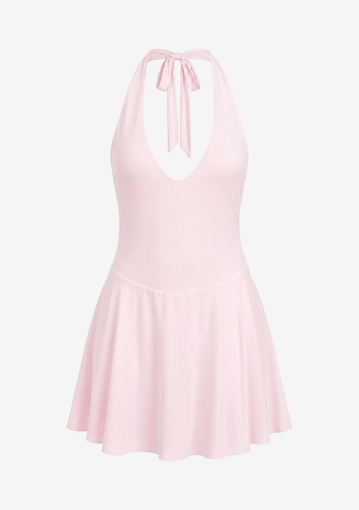 Halter Rib Romper Unlined Baby Pink