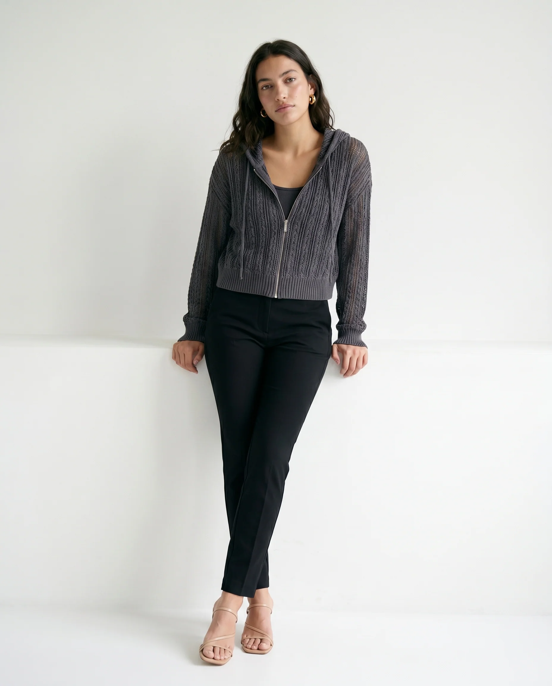 Hooded Zip Top Black - Image 2
