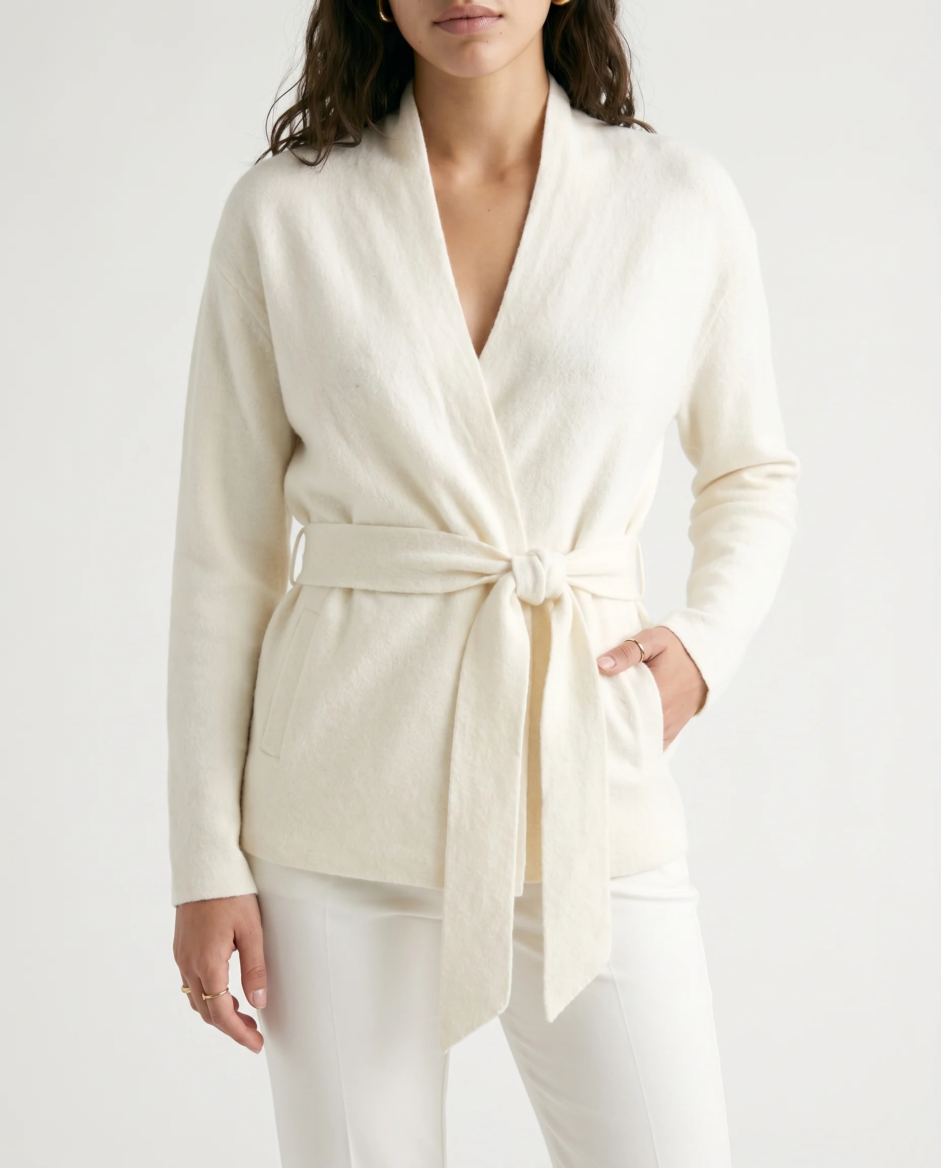 Ivory Draped Top Ivory - Image 7