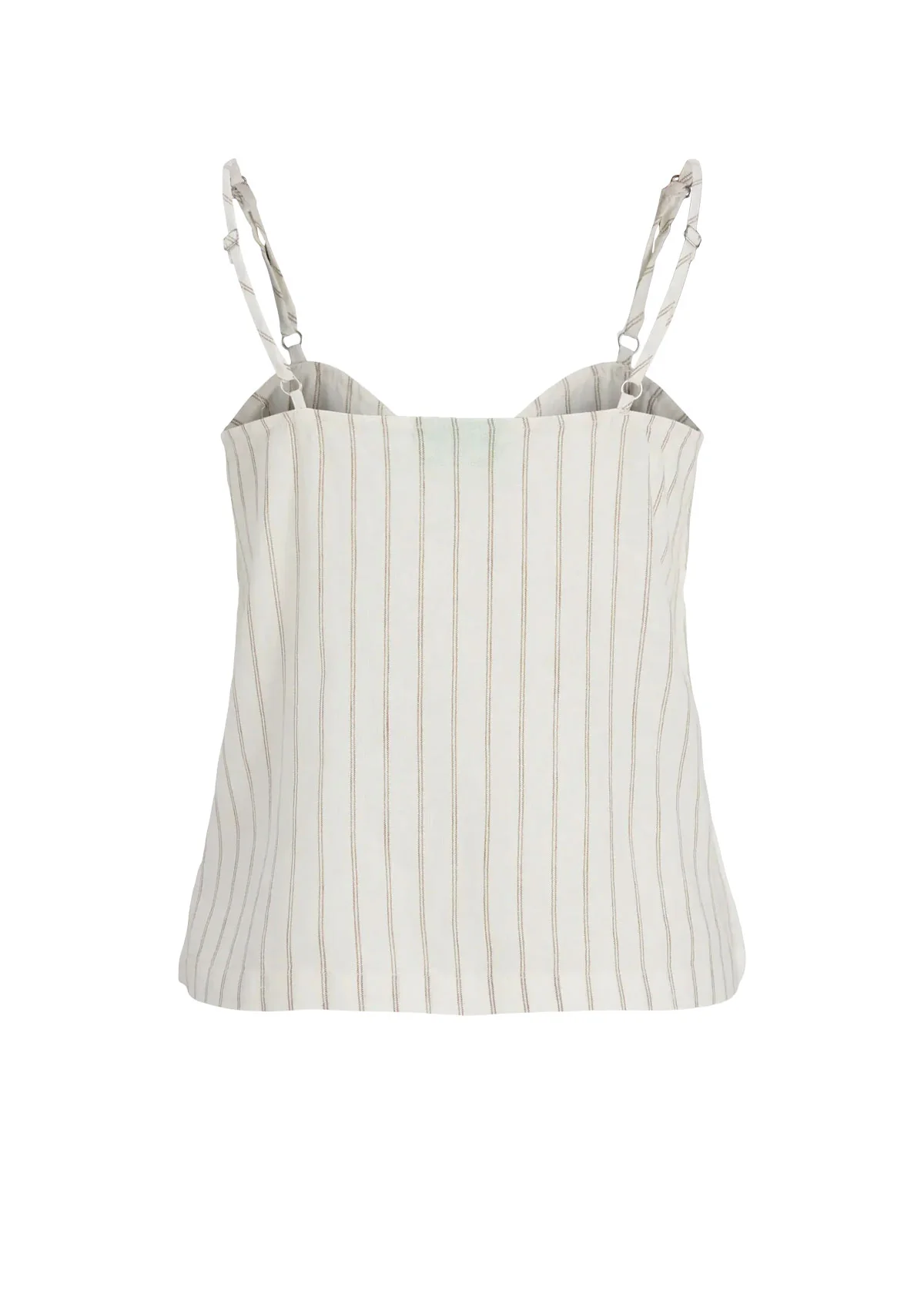 Jx almira Linen Blend Singlet Top Blanc de Blanc Silver Mink - Image 3
