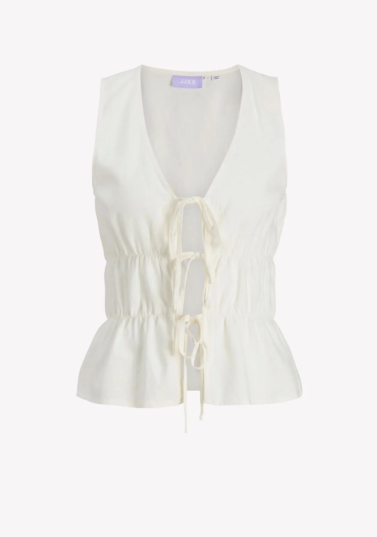 Jx almira Linen Blend Tie Top Blanc De Blac